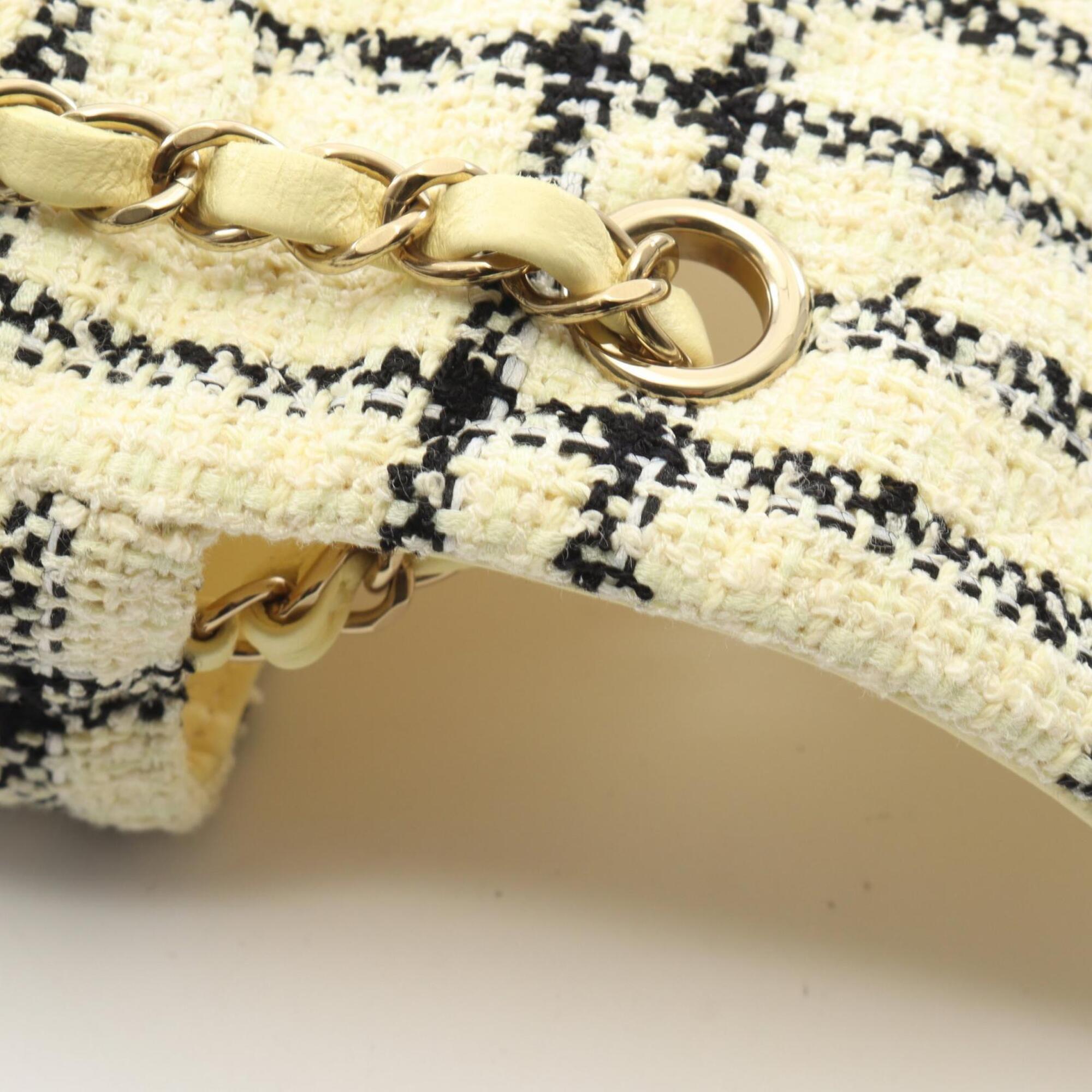 Chanel Black Ivory Fabric Handbag Shoulder Bag (Pre-Owned)