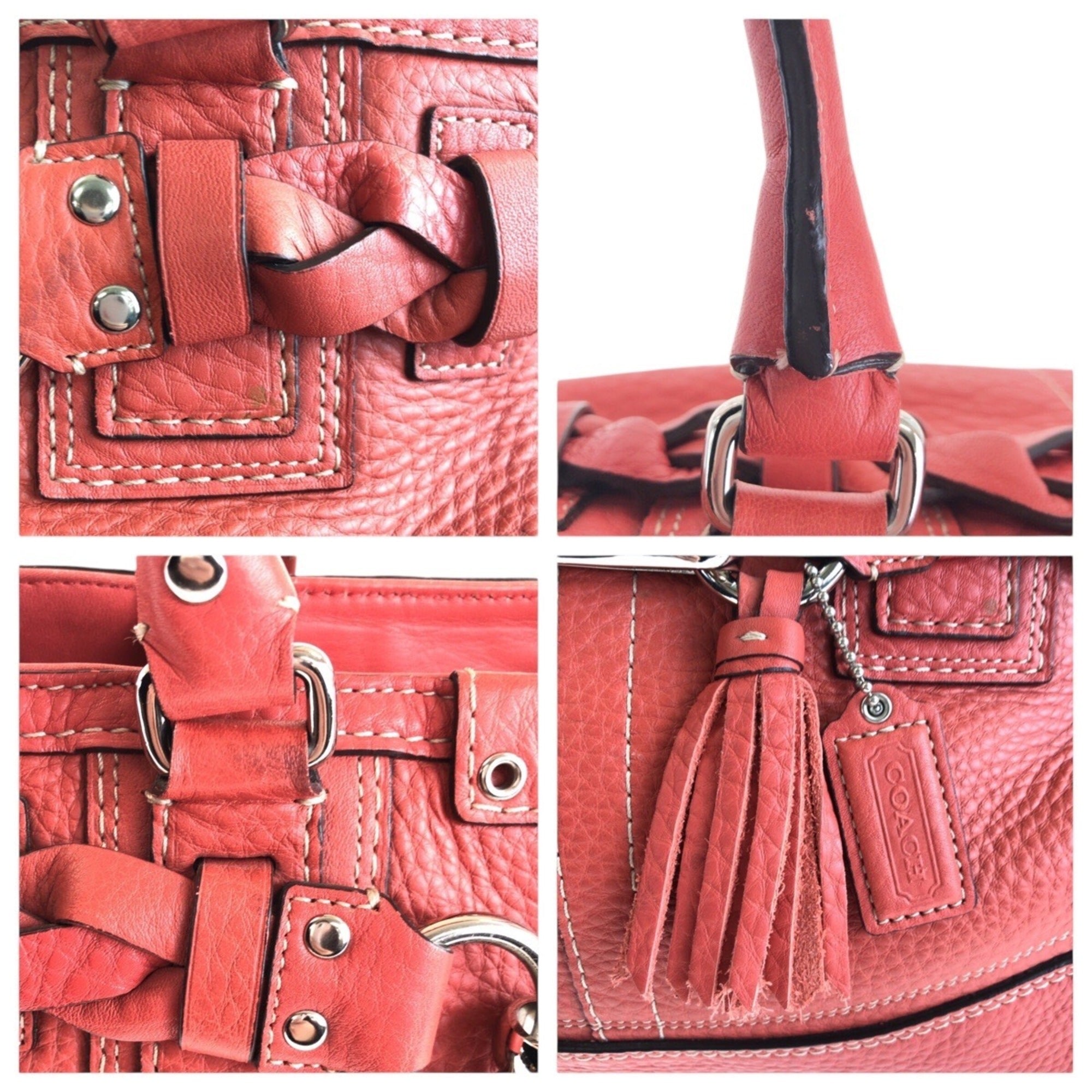 Coach Pink Leather Shoulder Bag Tote Bag (Pre-Owned)