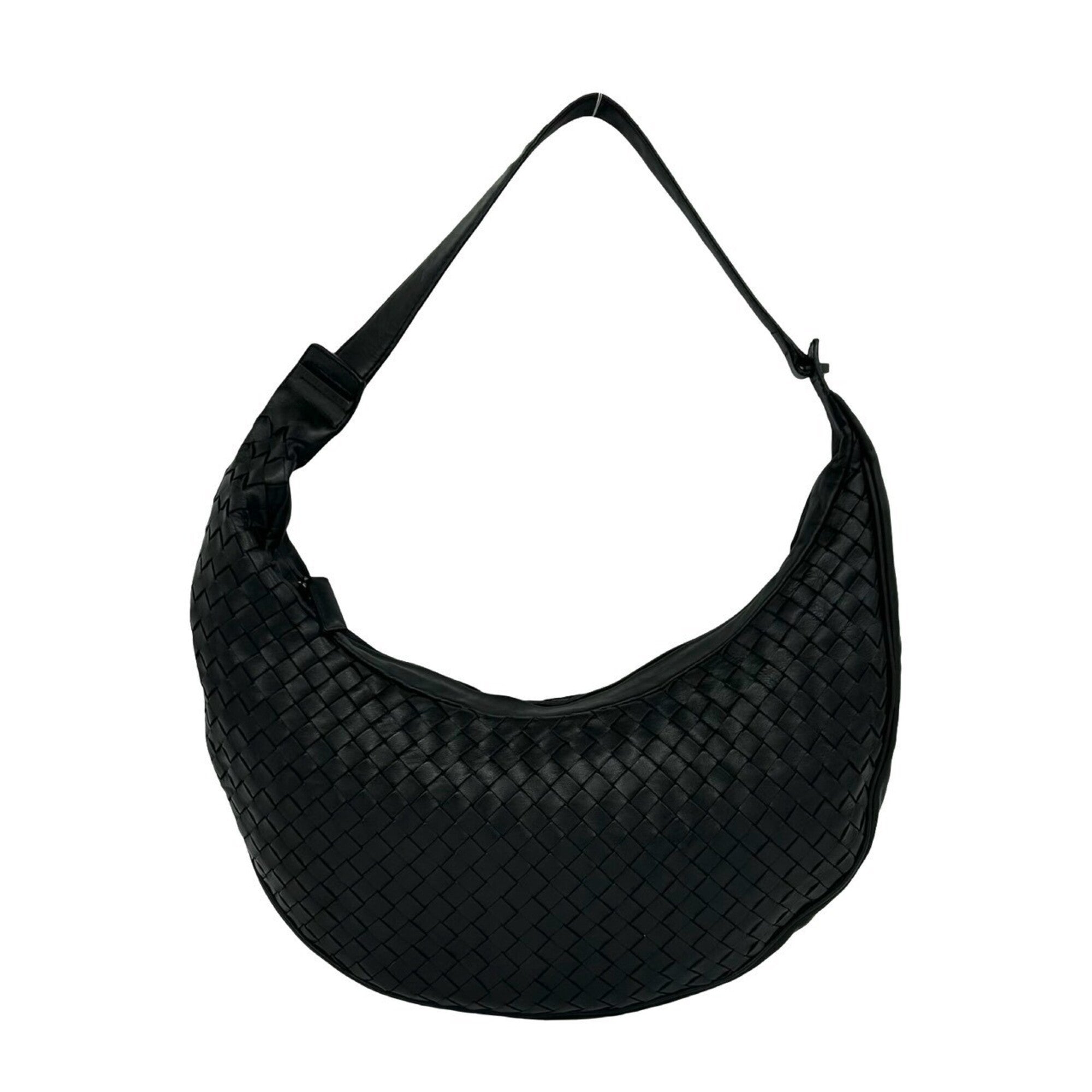 Bottega Veneta Black Leather Shoulder Bag Tote Bag (Pre-Owned)