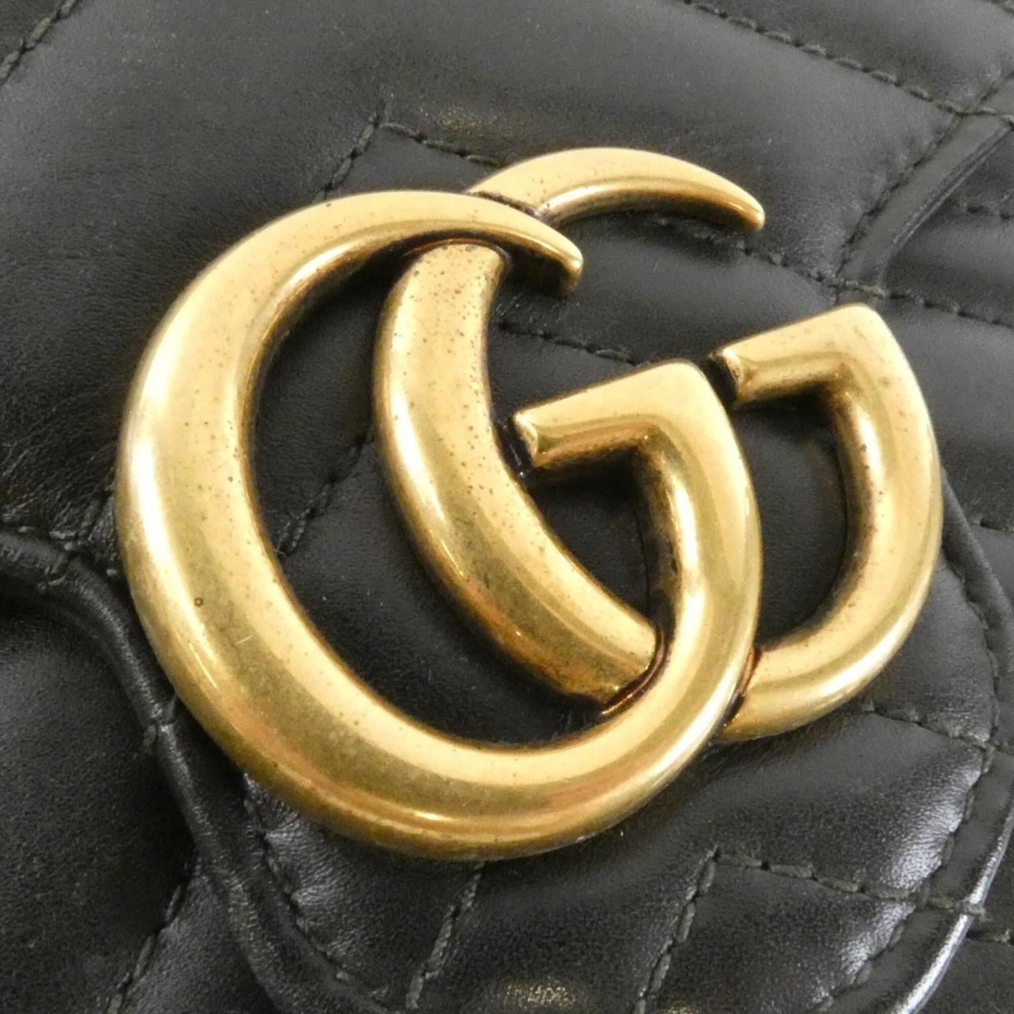 Gucci Gg Marmont Black Quilting Leather Shoulder Bag (Pre-Owned)