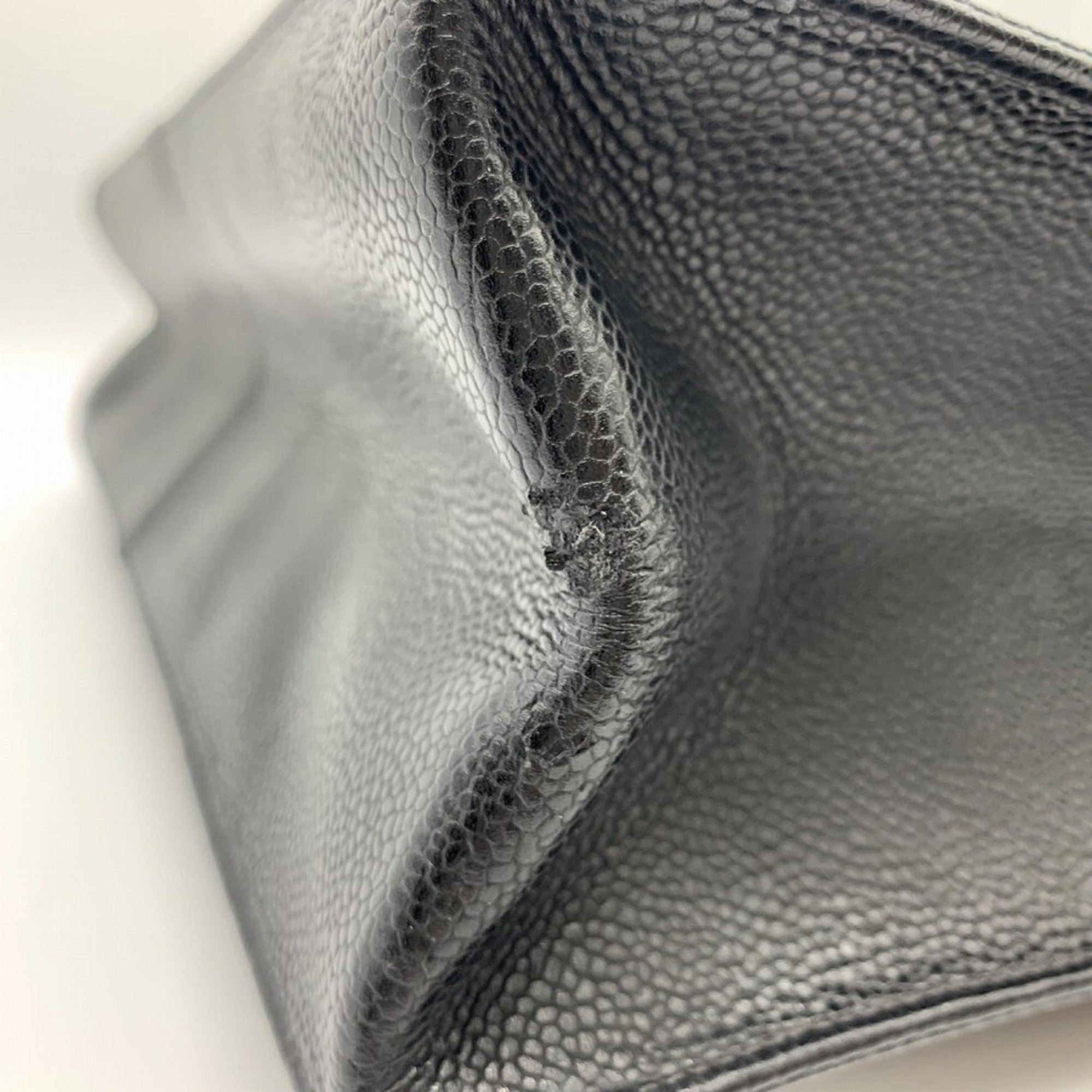 Chanel Black Grained Calfskin Shoulder Bag Tote Bag (Pre-Owned)