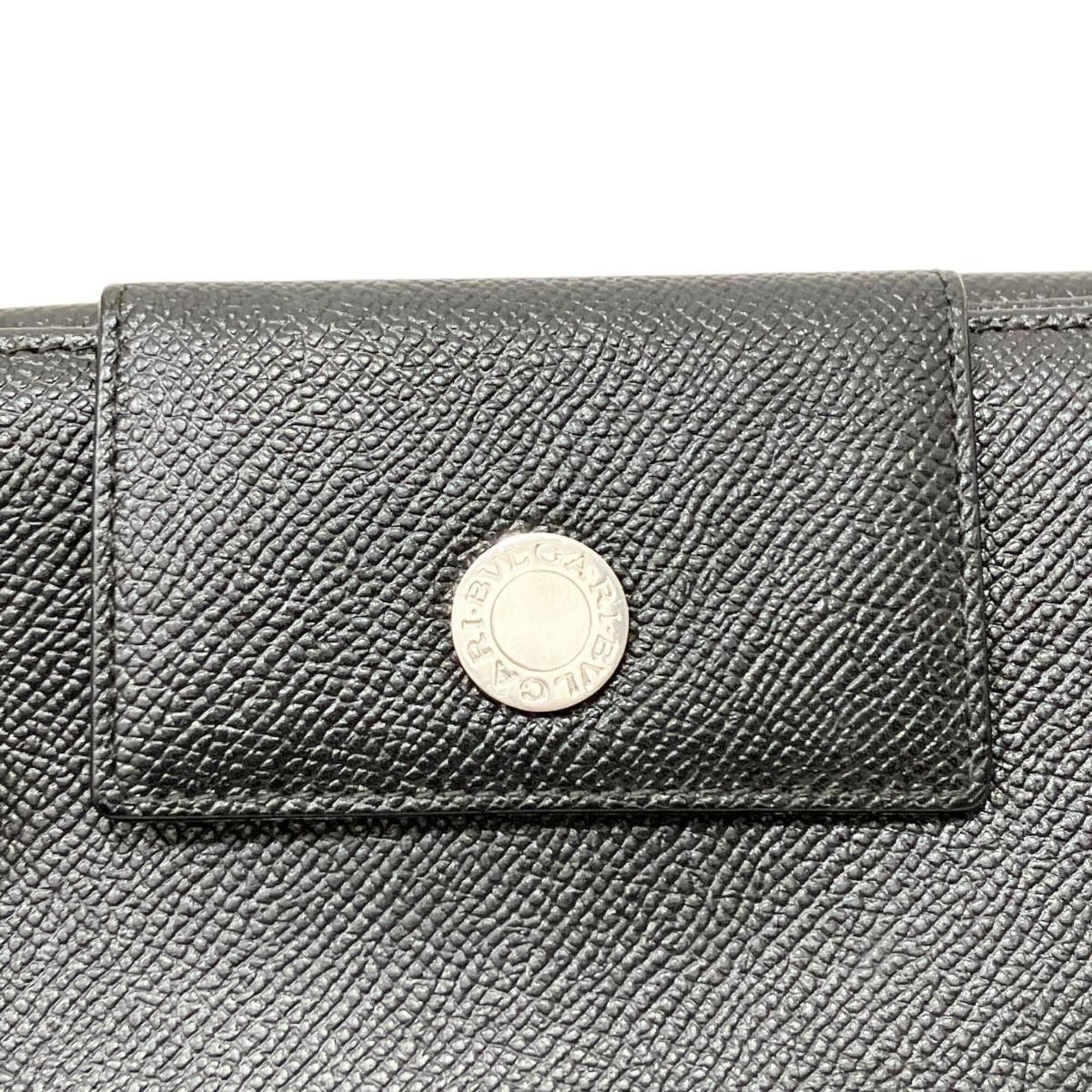 Bvlgari Black Leather Long Wallet (Bi-Fold) (Pre-Owned)