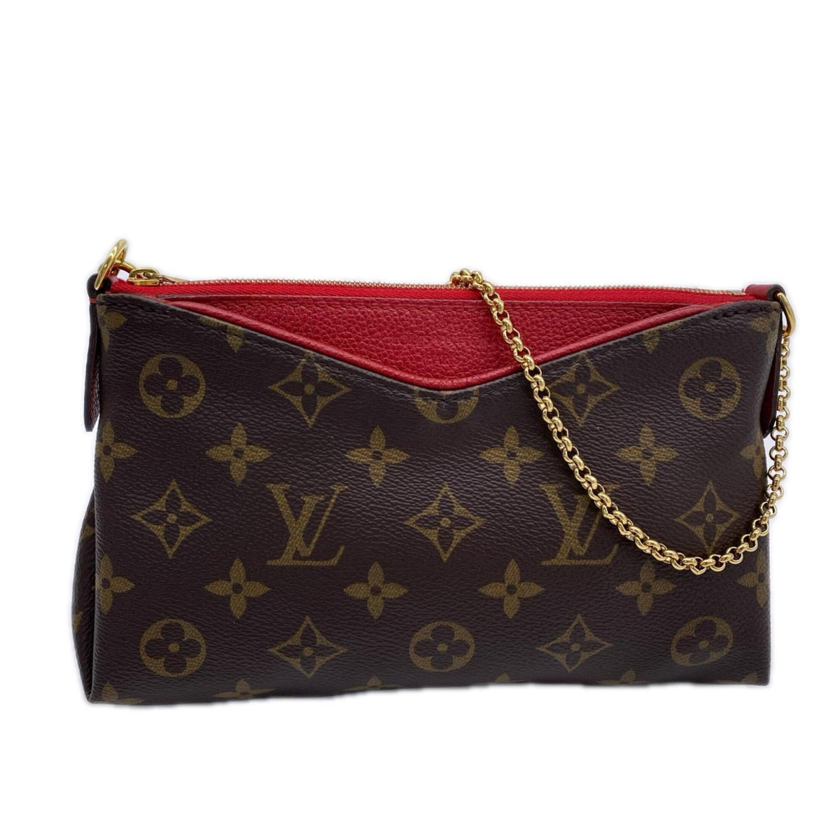 Louis Vuitton Beige Brown Coated Canvas Leather Handbag (Pre-Owned)