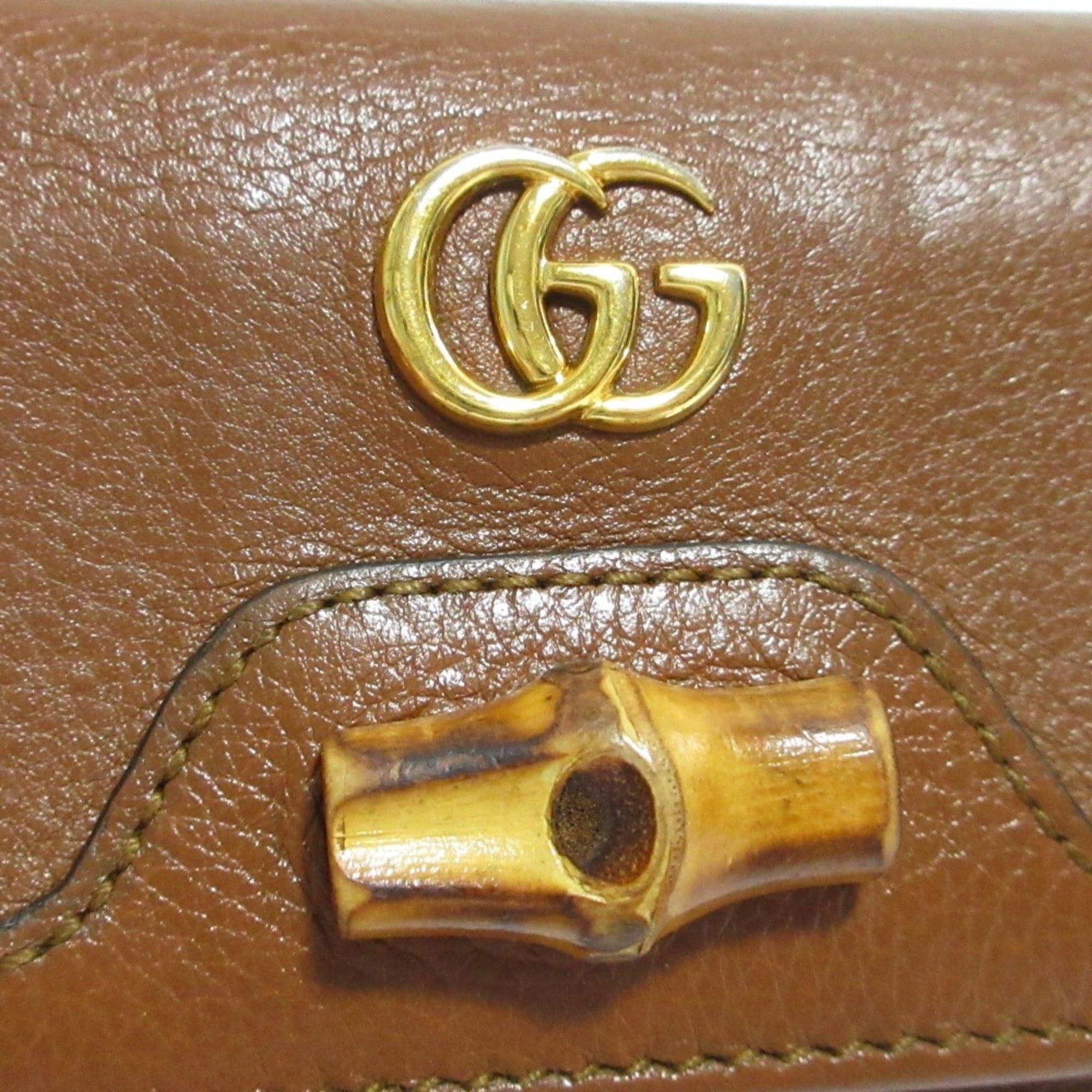 Gucci Bamboo Brown Wallet (Tri-Fold) (Pre-Owned)