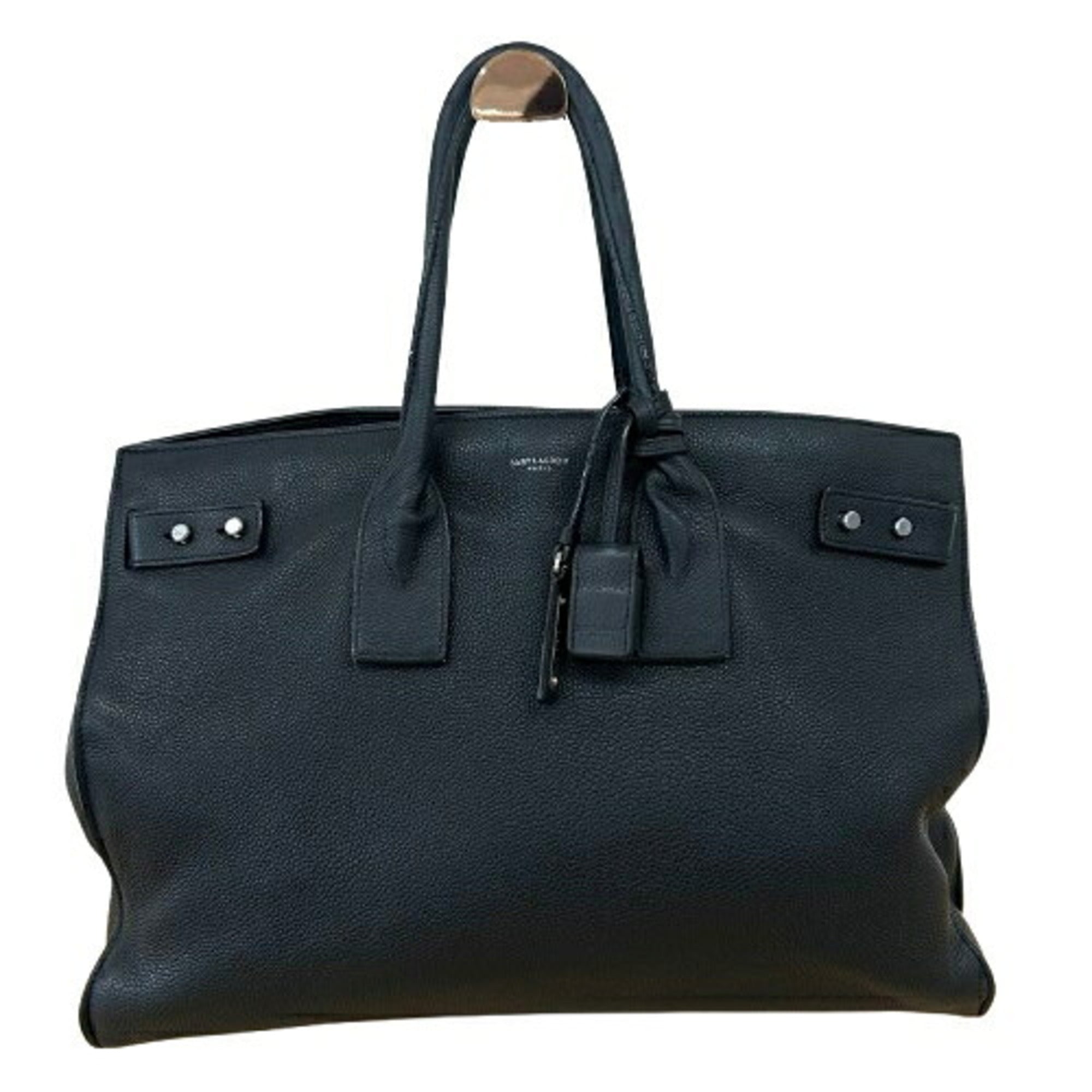 Saint Laurent Black Leather Handbag Tote Bag (Pre-Owned)