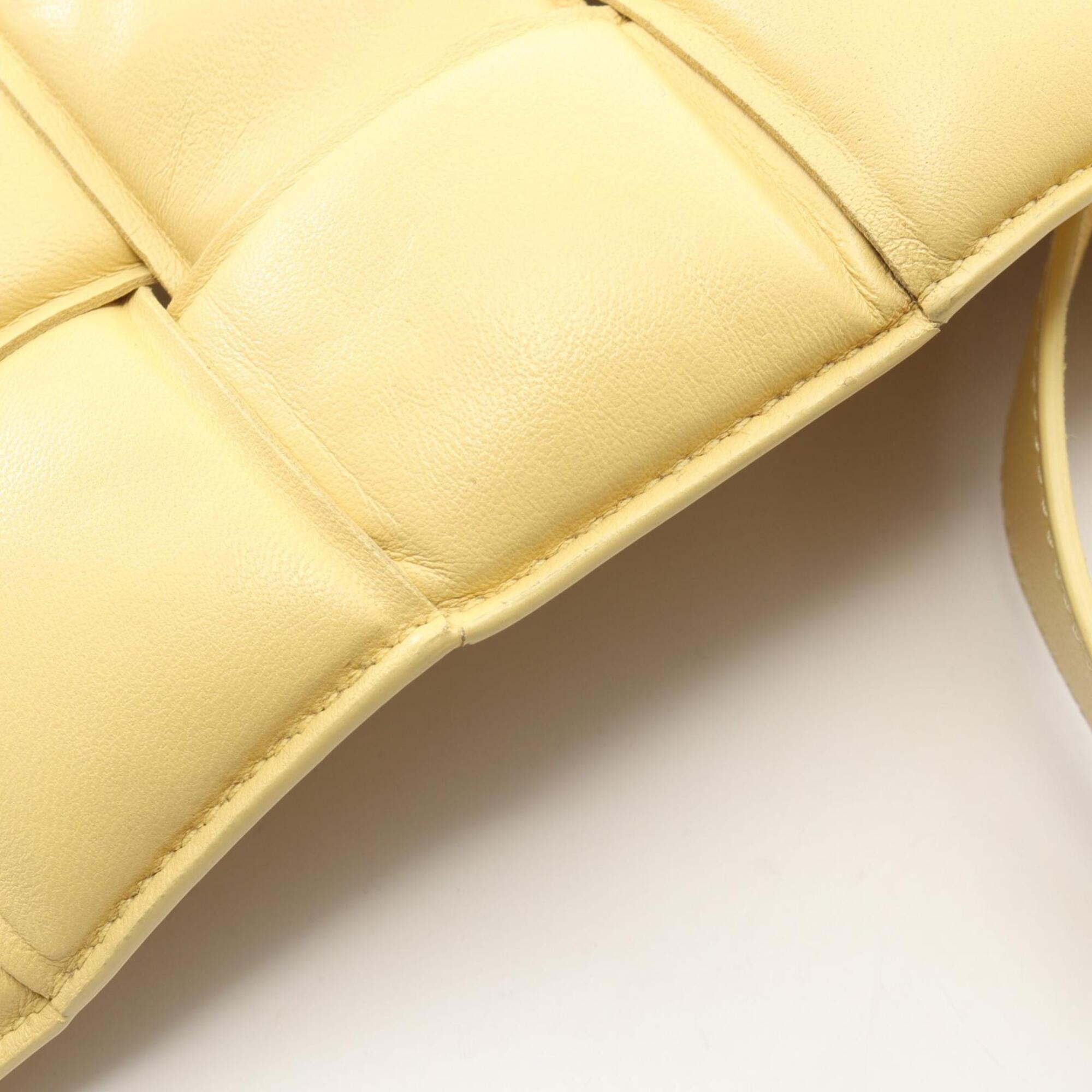 Bottega Veneta Yellow Leather Handbag Shoulder Bag (Pre-Owned)