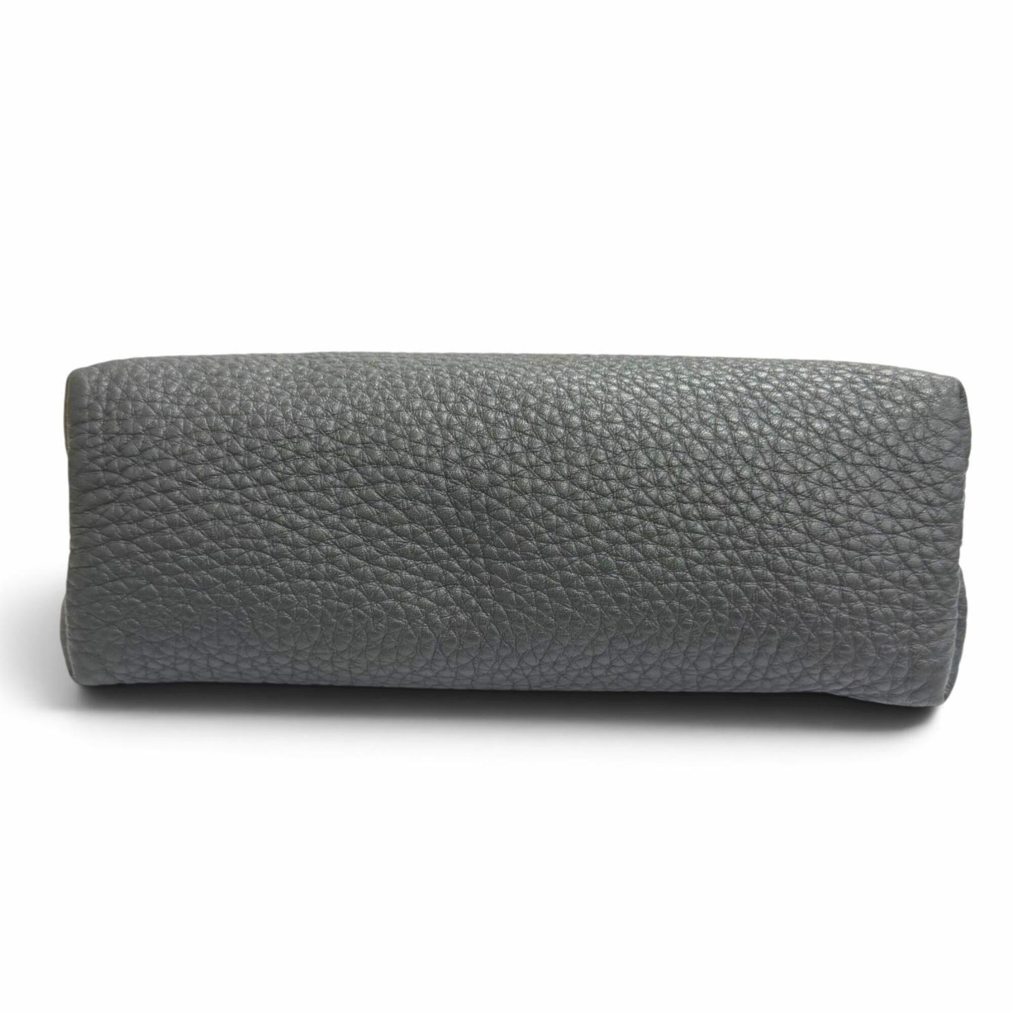 Fendi Dark Gray Leather Pouch (Pre-Owned)