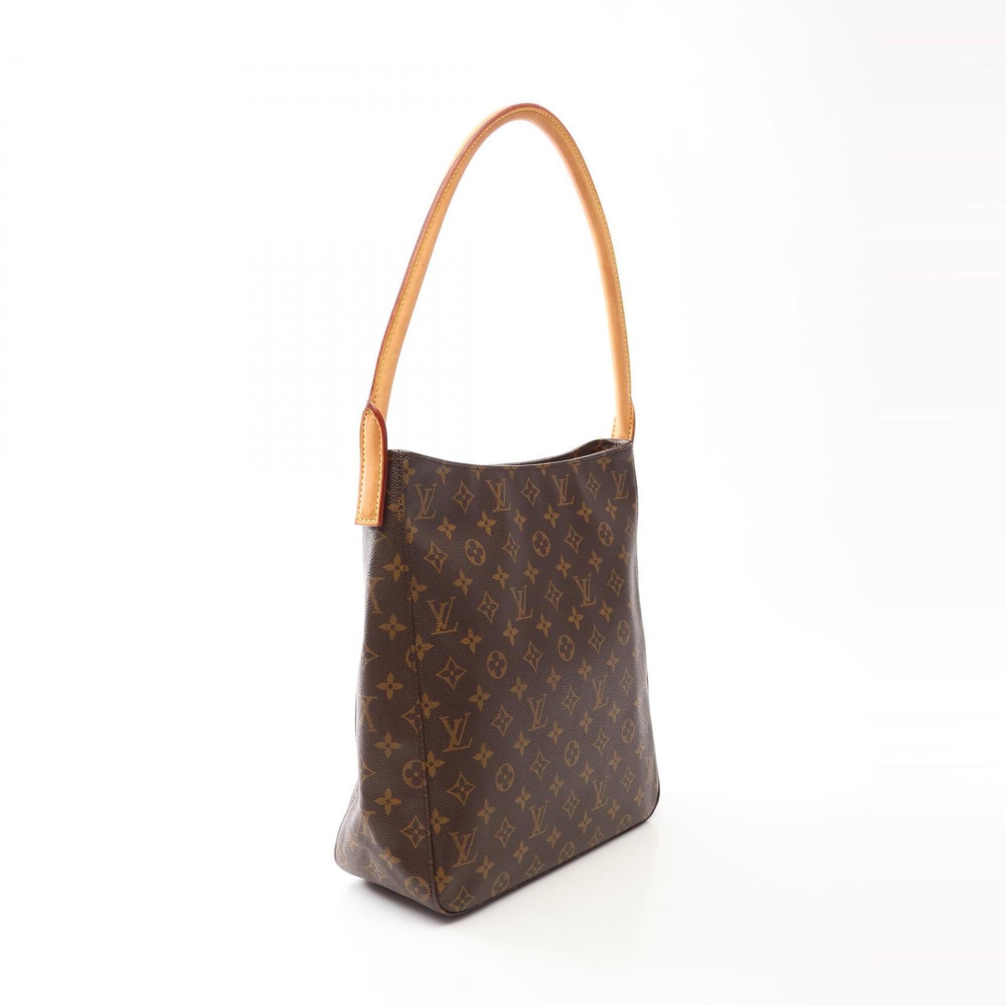 Louis Vuitton Brown Coated Canvas Monogram Leather Handbag Shoulder Bag (Pre-Owned)