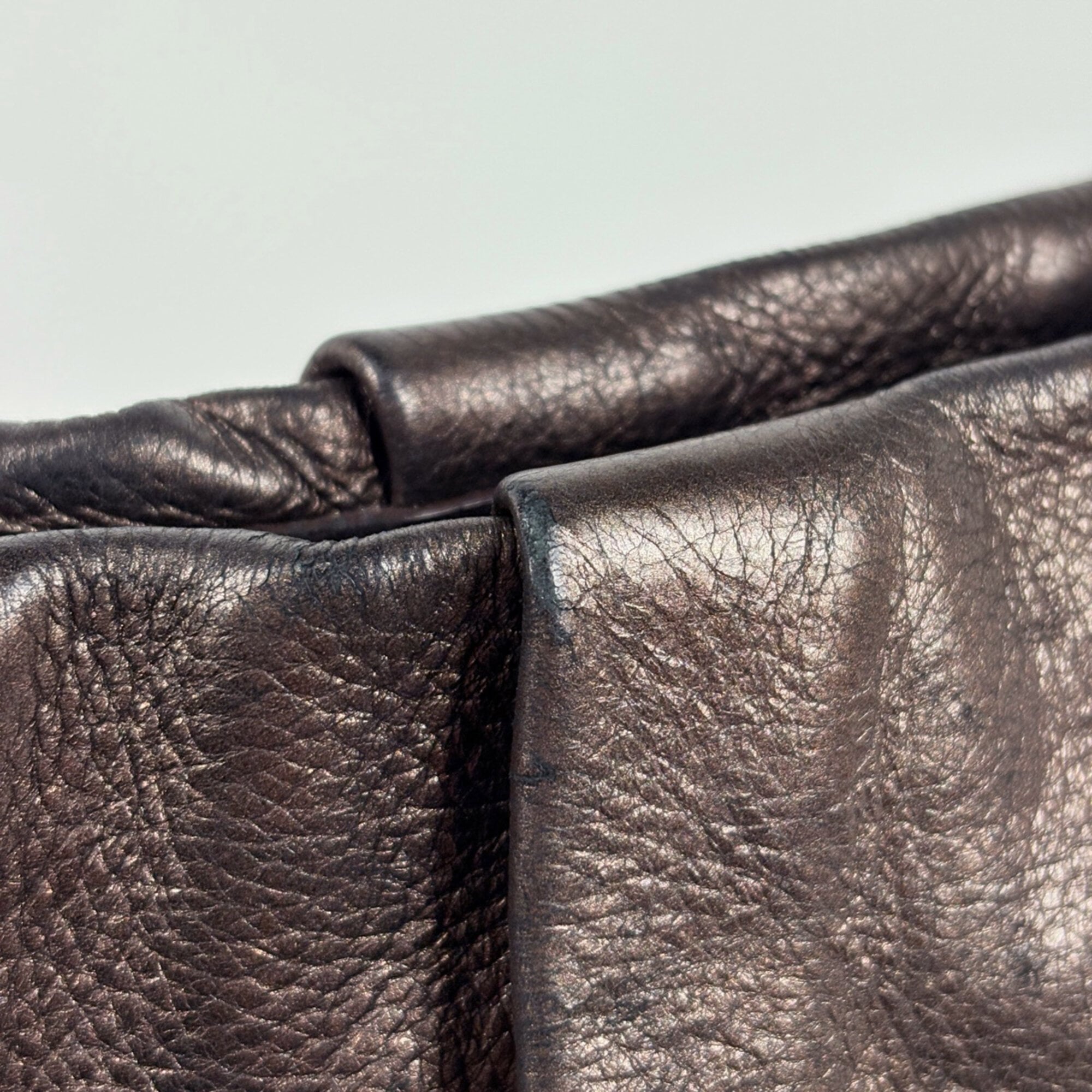 Prada Bronze Leather Shoulder Bag (Pre-Owned)