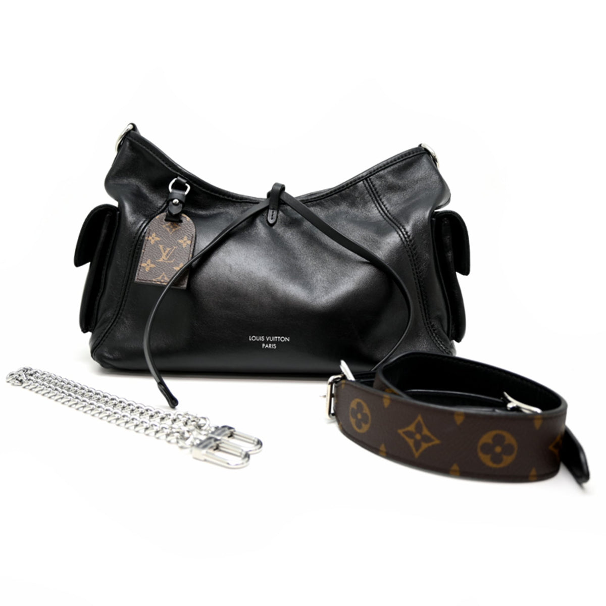 Louis Vuitton Black Monogram Leather Shoulder Bag (Pre-Owned)