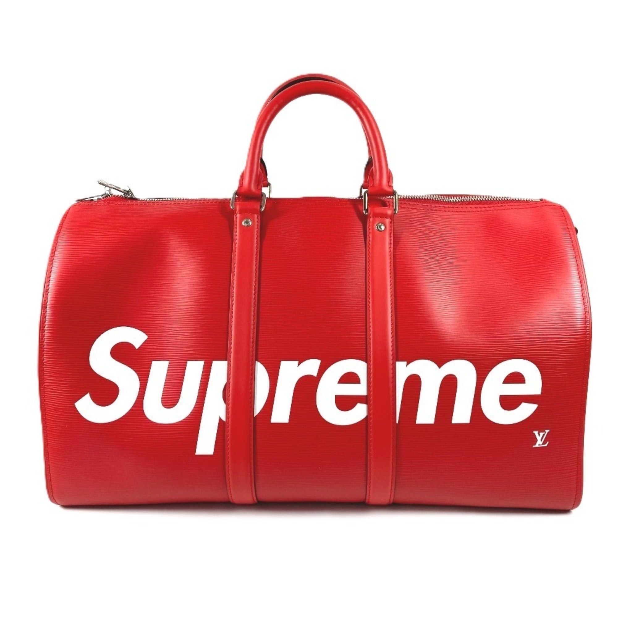 Louis Vuitton Red Color White Epi Leather Boston Bag (Pre-Owned)