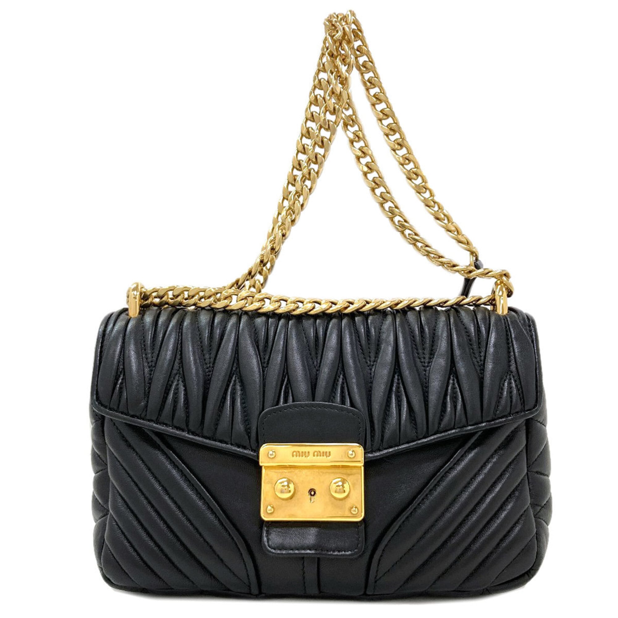 Miu Miu Black Leather Shoulder Bag (Pre-Owned)
