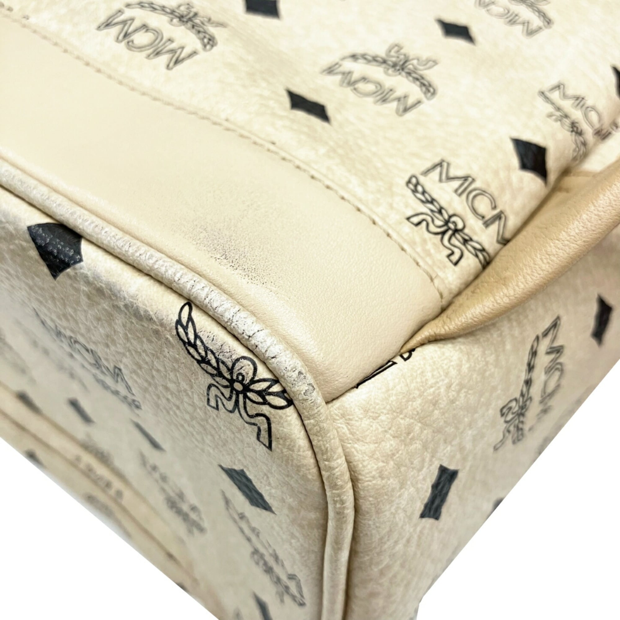 Mcm Beige Leather Backpack (Pre-Owned)