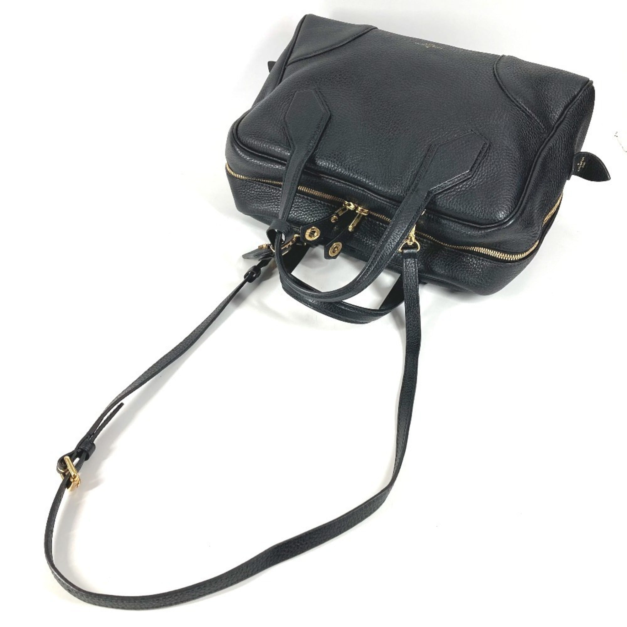 Louis Vuitton Black Noir Leather Handbag Tote Bag (Pre-Owned)