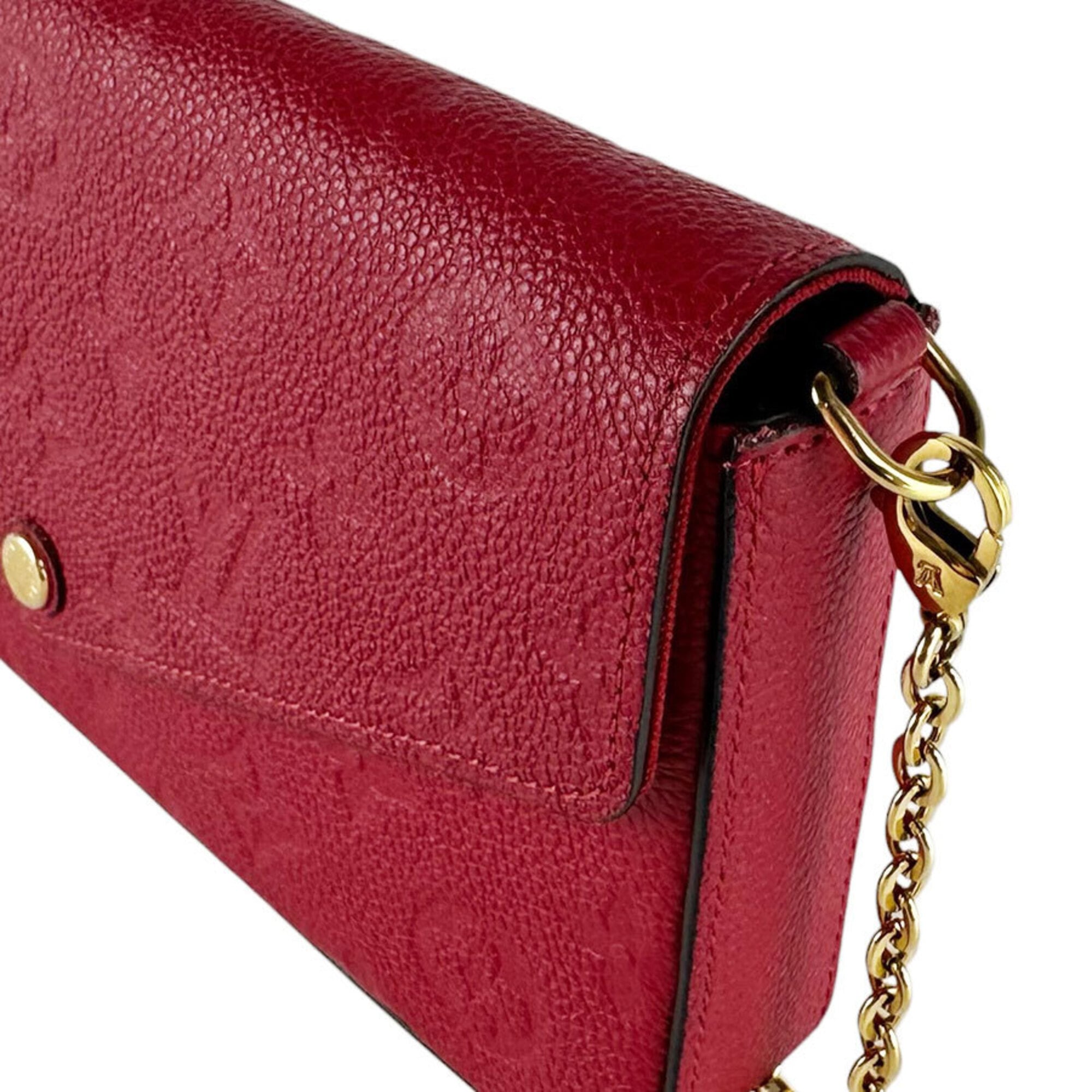 Louis Vuitton Red Color Monogram Empreinte Pochette Shoulder Bag (Pre-Owned)