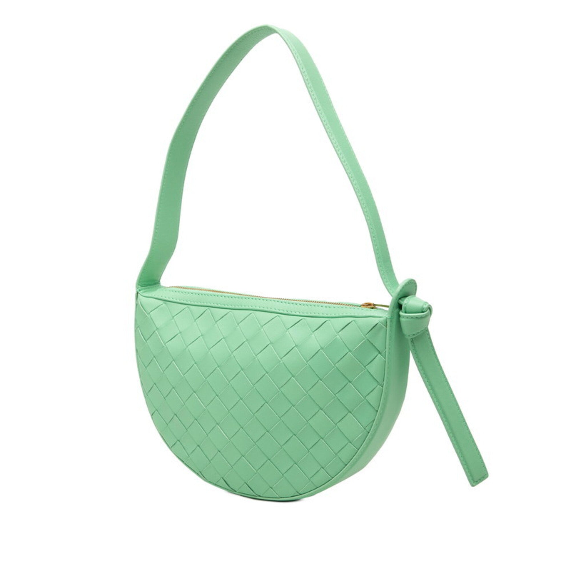 Bottega Veneta Green Leather Handbag Shoulder Bag (Pre-Owned)