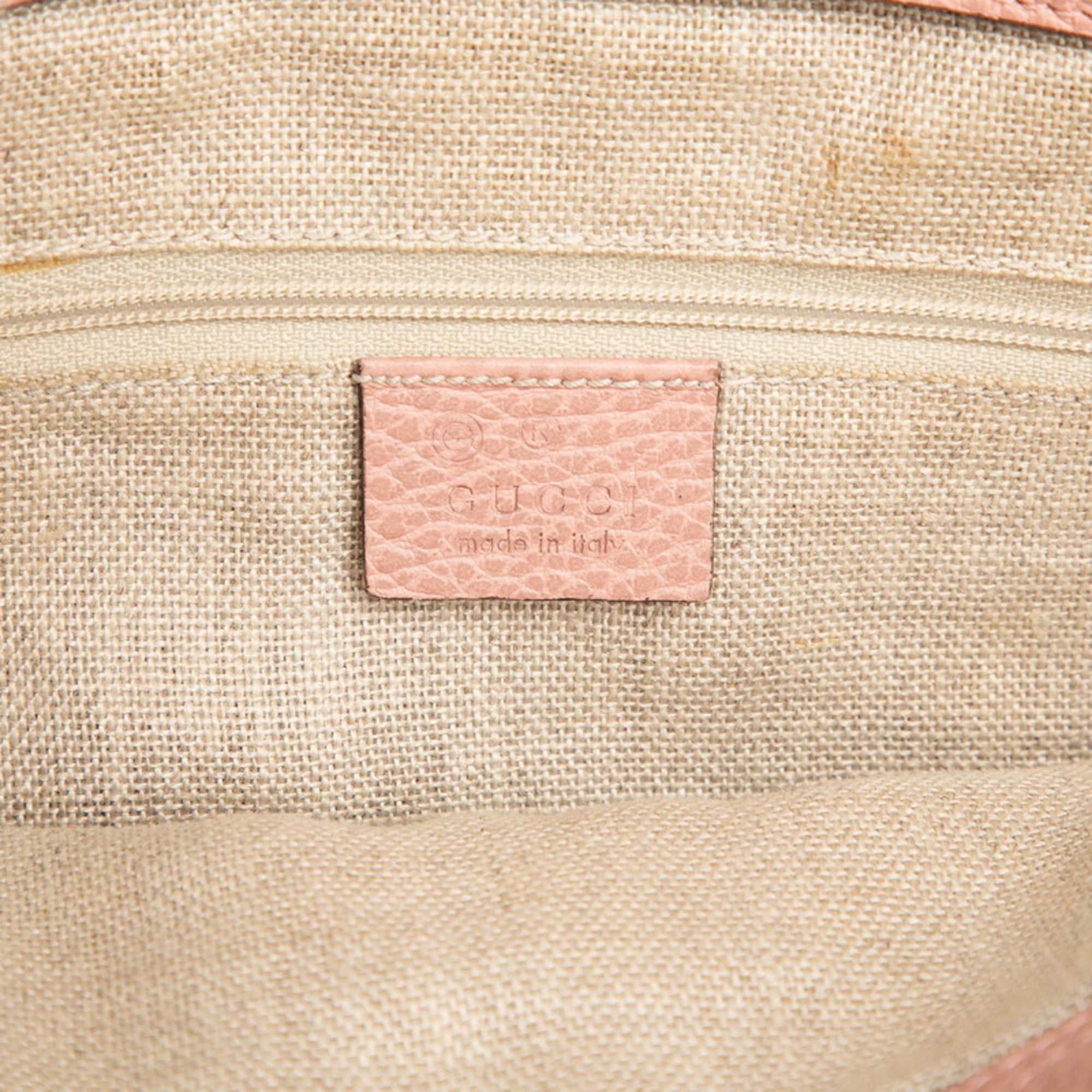 Gucci Pink Leather Handbag Shoulder Bag (Pre-Owned)