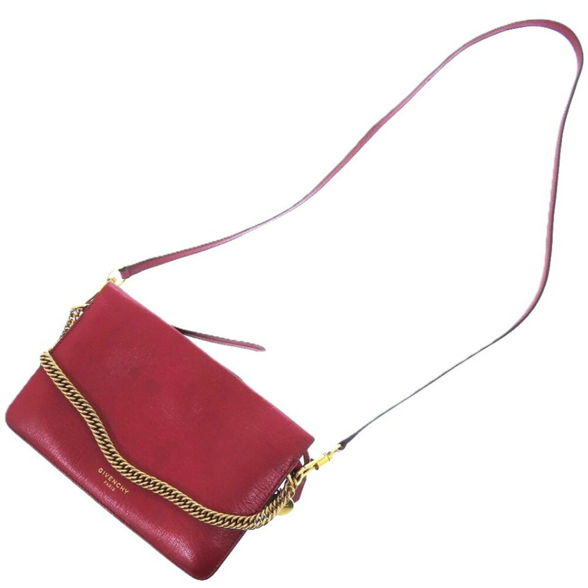 Givenchy Bordeaux Leather Shoulder Bag (Pre-Owned)