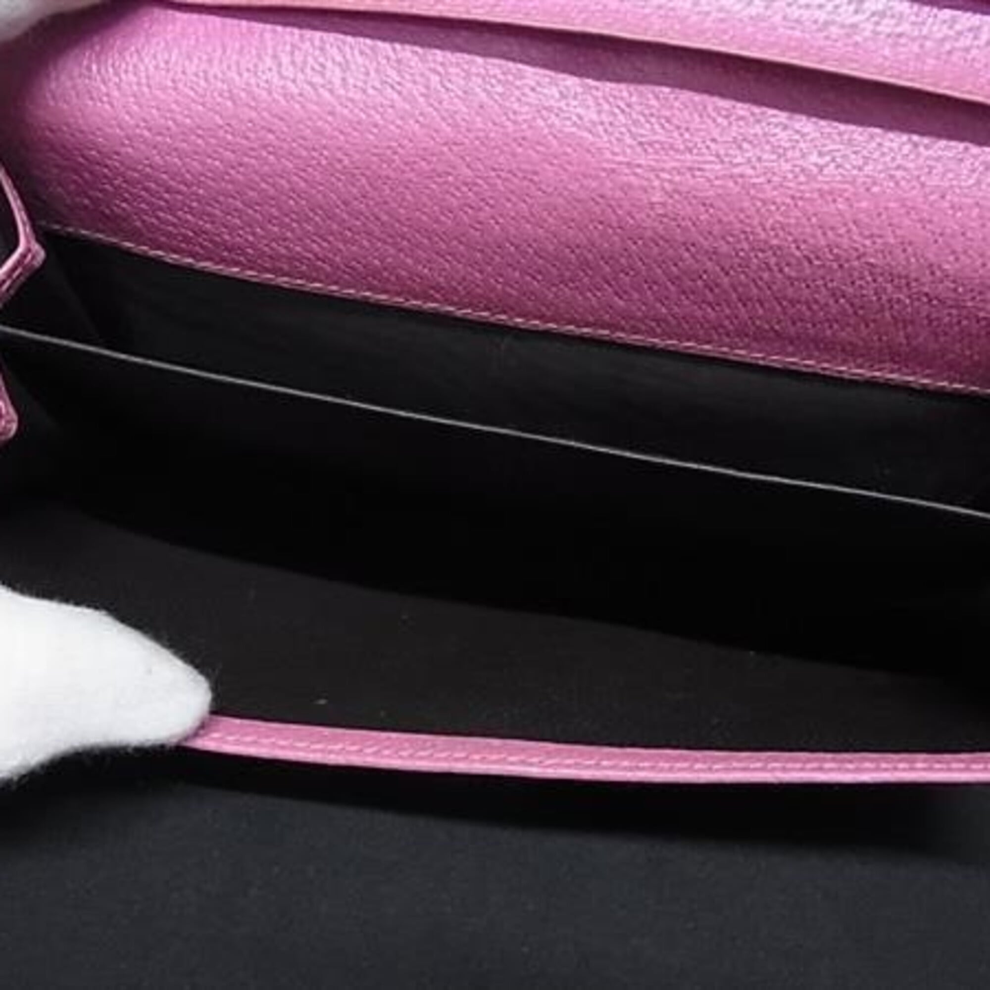 Gucci Brown Pink Gg Canvas Leather Long Wallet (Bi-Fold) (Pre-Owned)