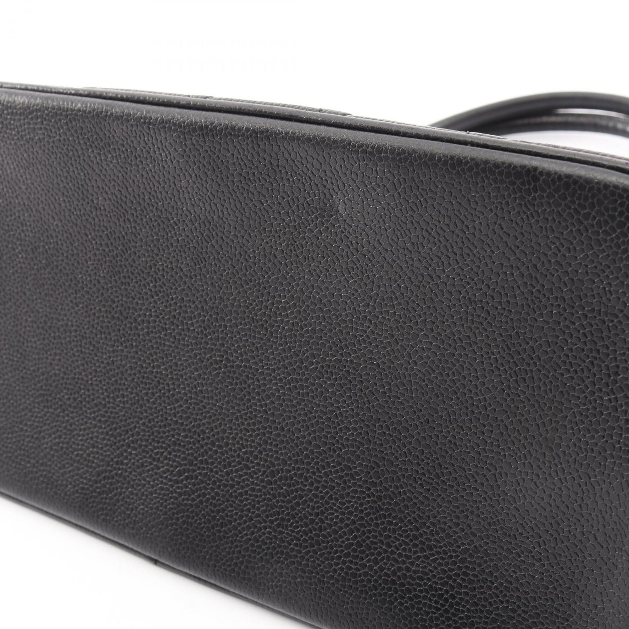 Chanel Black Grained Calfskin Handbag Tote Bag (Pre-Owned)