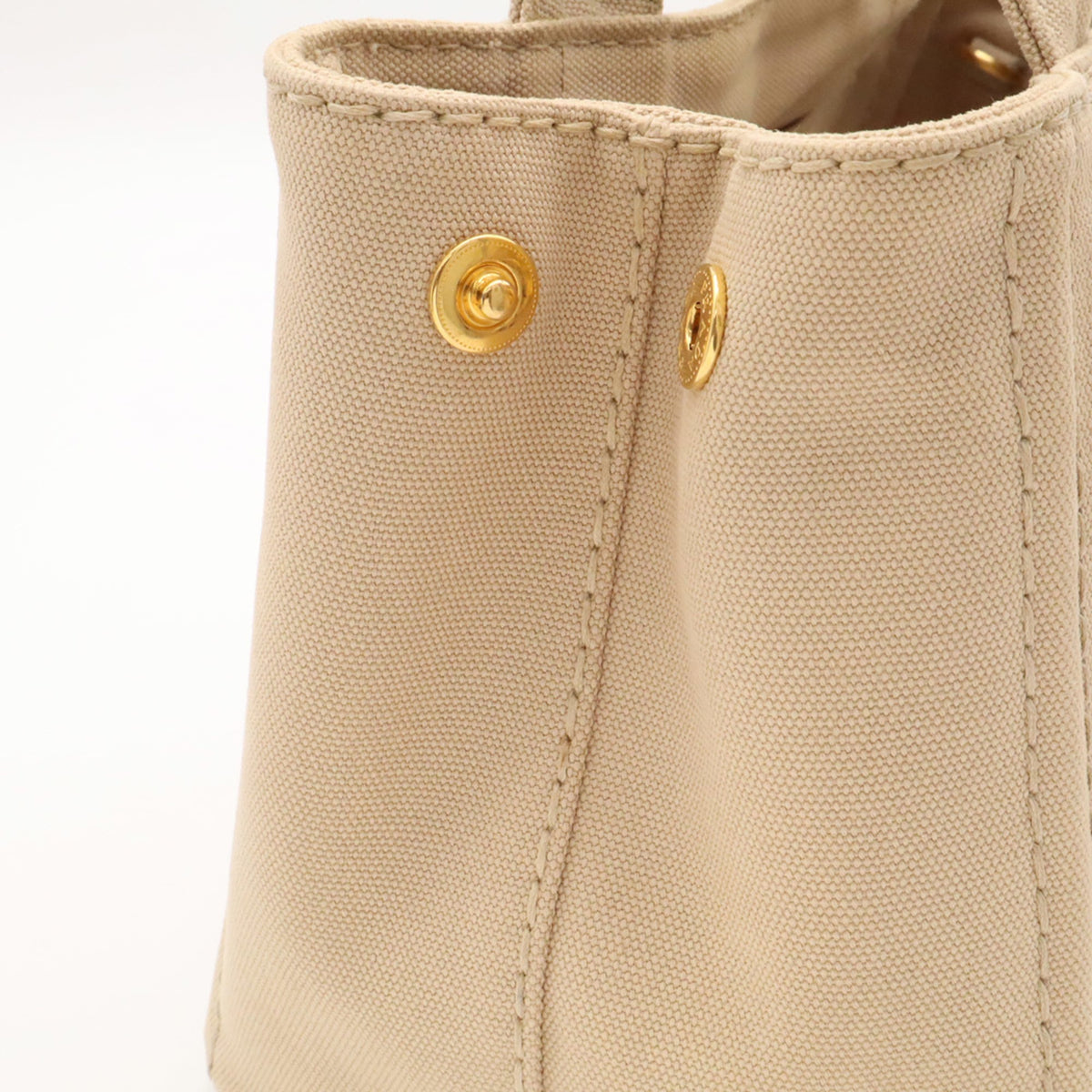 Prada Beige Canvas Shoulder Bag Tote Bag (Pre-Owned)