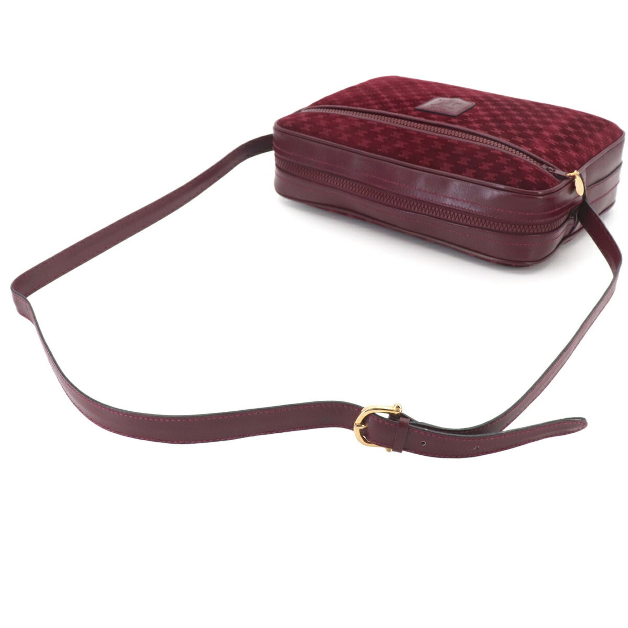 Celine Bordeaux Suede Leather Shoulder Bag (Pre-Owned)