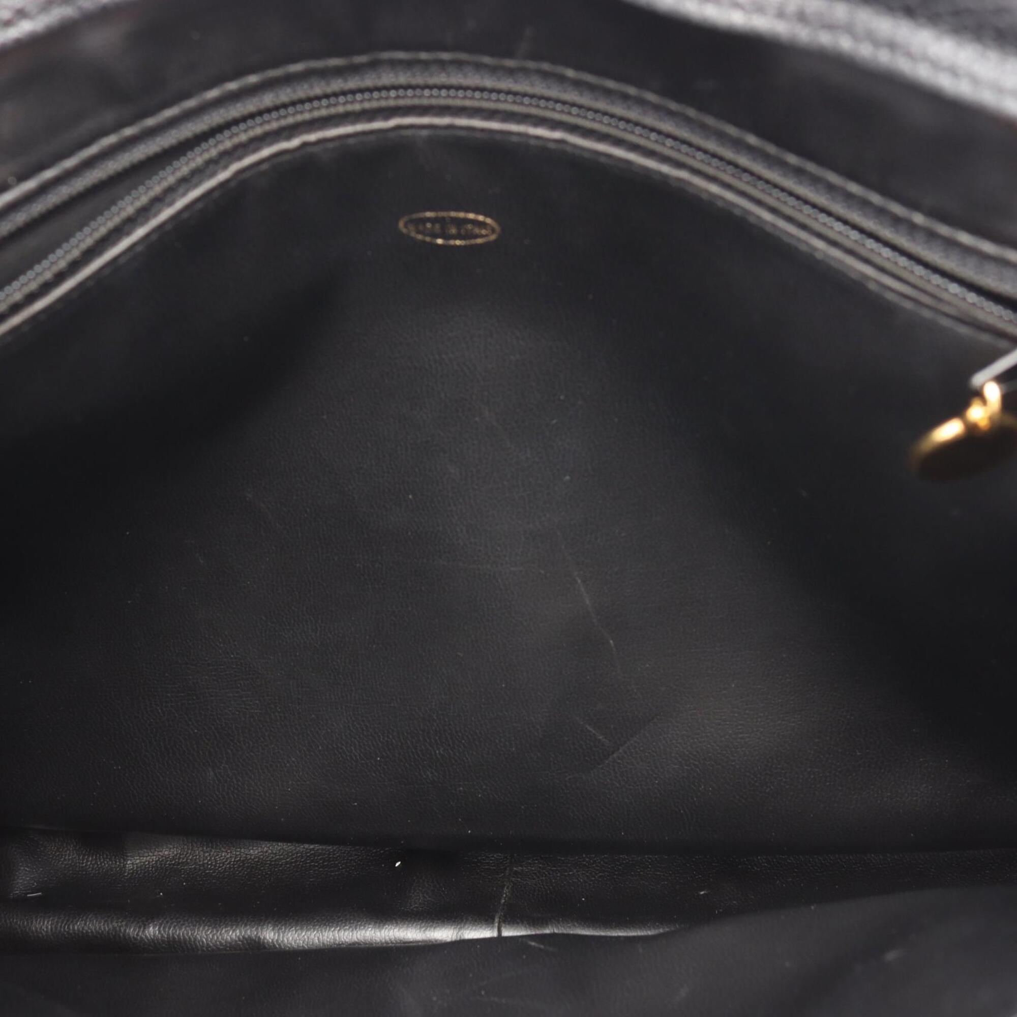 Chanel Black Grained Calfskin Handbag Tote Bag (Pre-Owned)