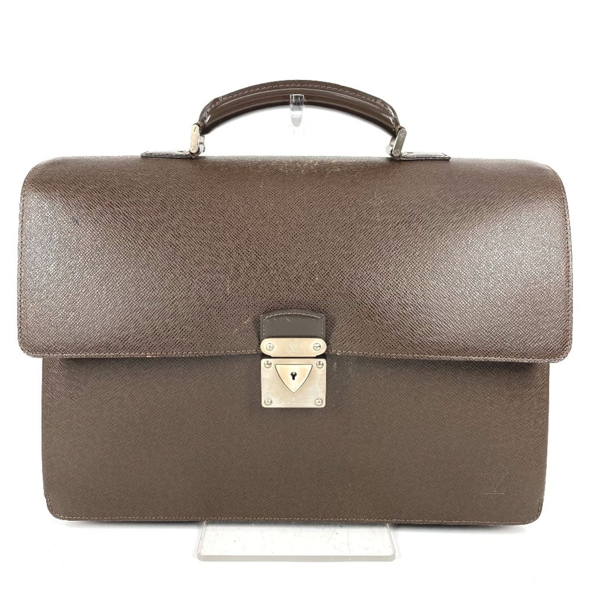 Louis Vuitton Brown Galle Grizzly Taiga Leather Briefcase Handbag Tote Bag (Pre-Owned)