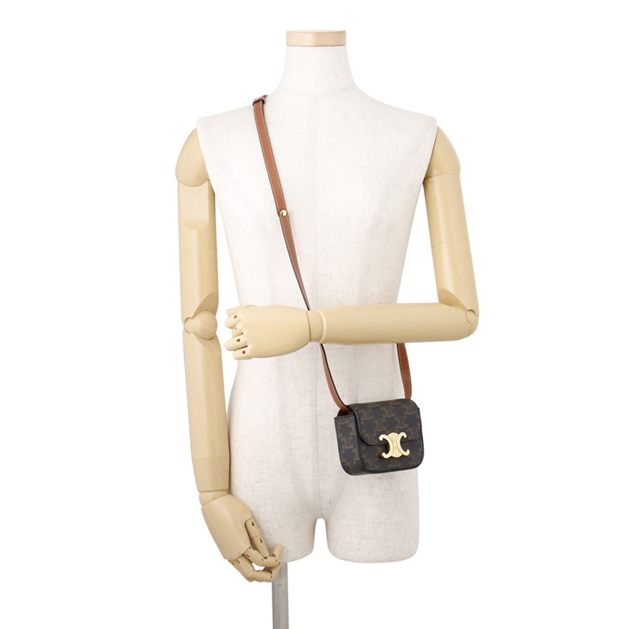Celine Gold Pvc Leather Handbag Shoulder Bag (Pre-Owned)