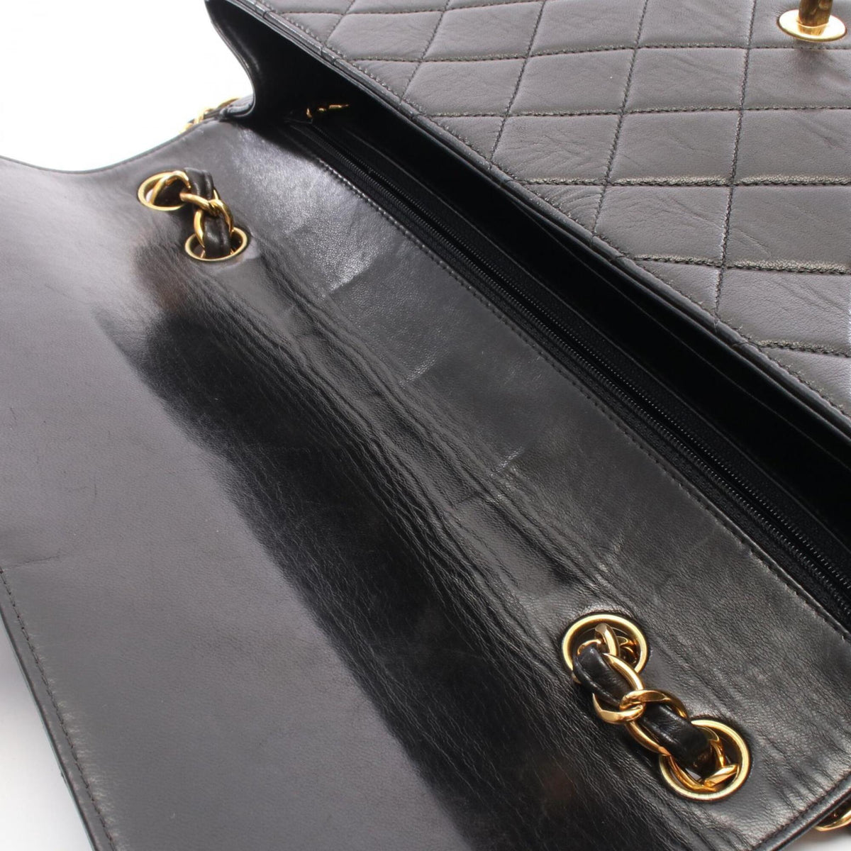 Chanel Black Leather Handbag Shoulder Bag (Pre-Owned)