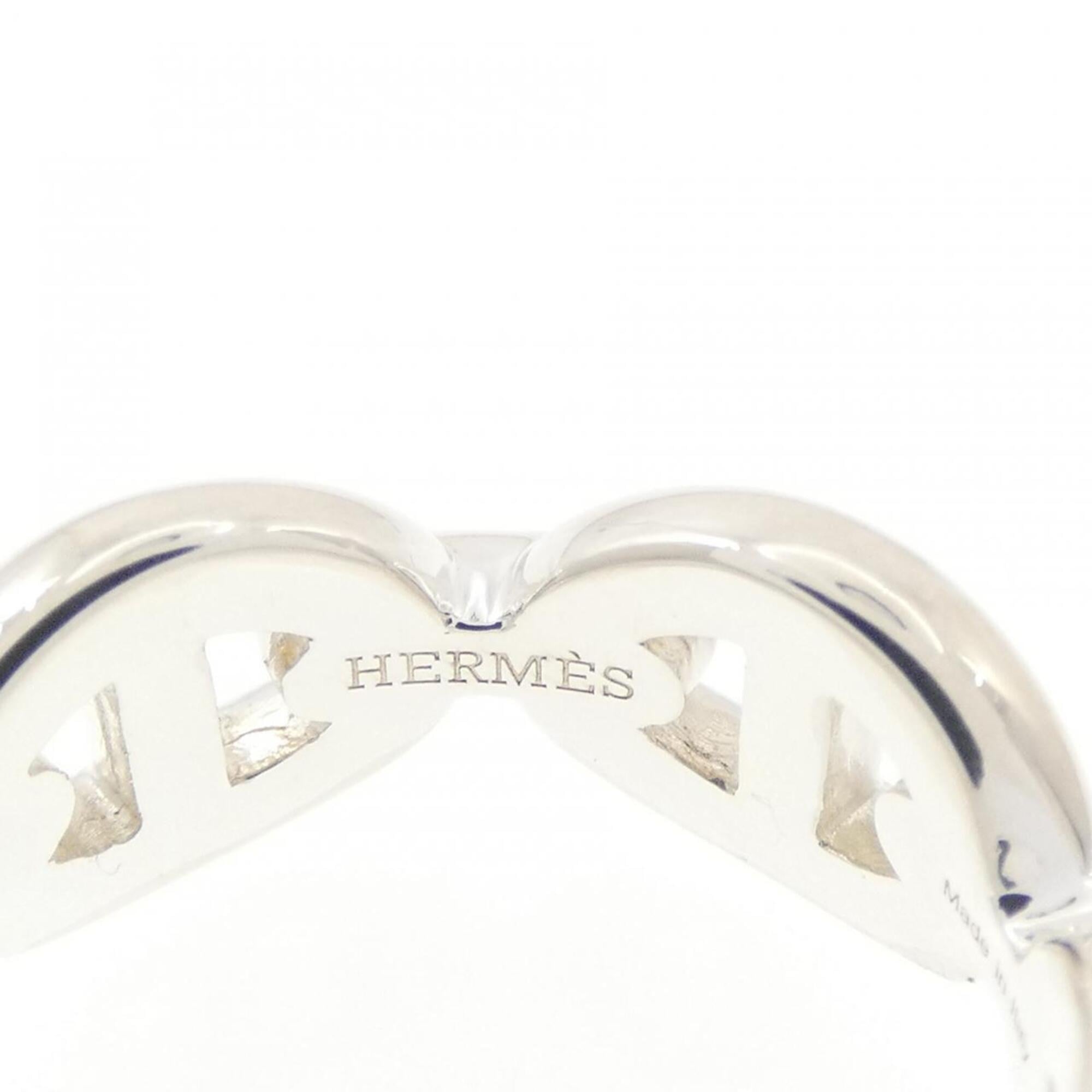 Hermes Silver Silver 925 Band Ring (Pre-Owned)