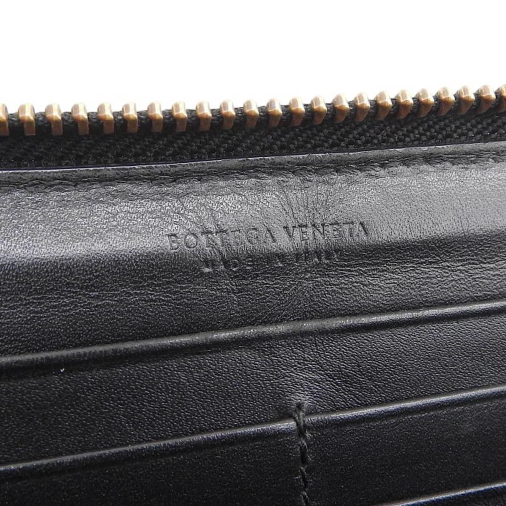 Bottega Veneta Black Intrecciato Long Wallet (Bi-Fold) (Pre-Owned)