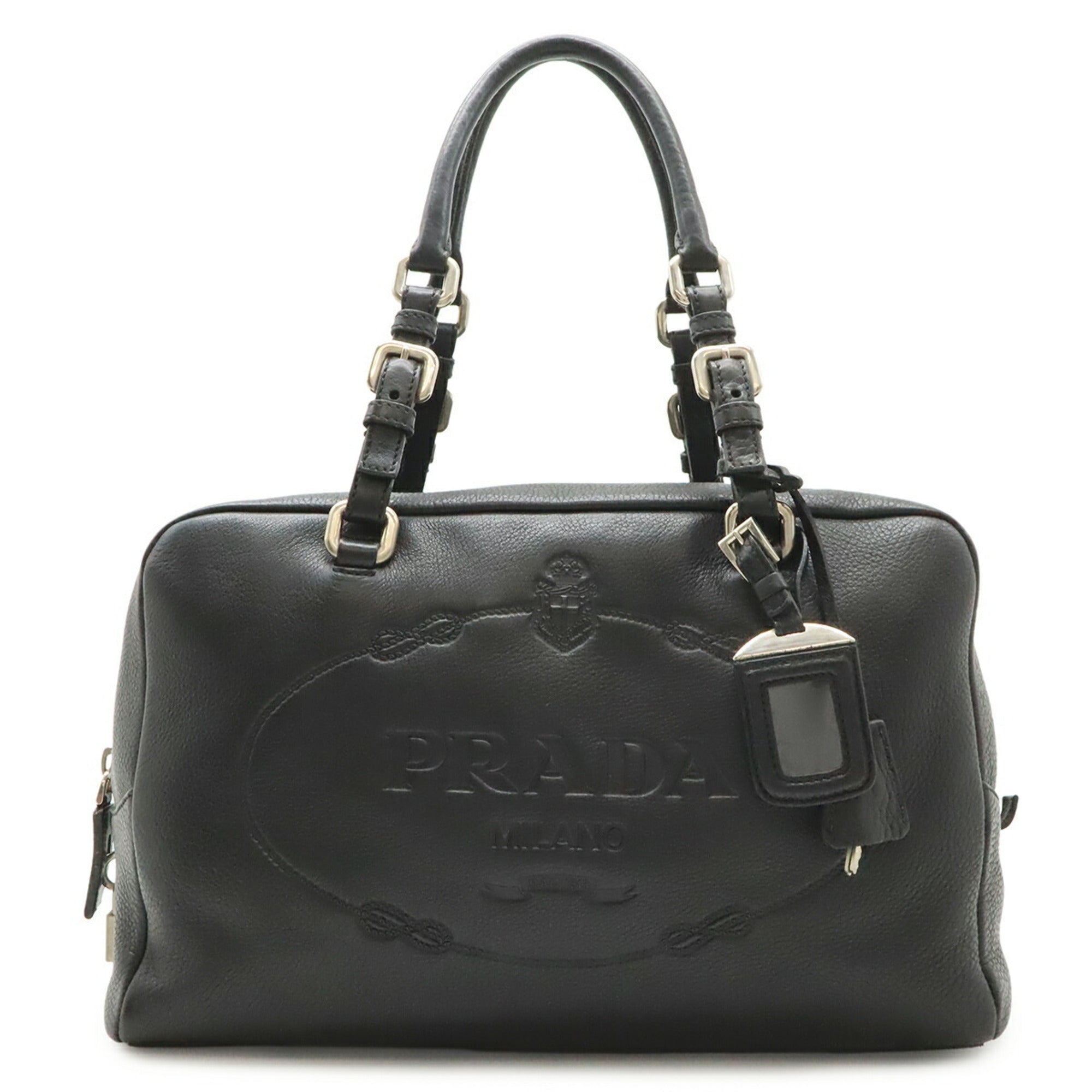 Prada Black Nero Leather Shoulder Bag Tote Bag (Pre-Owned)
