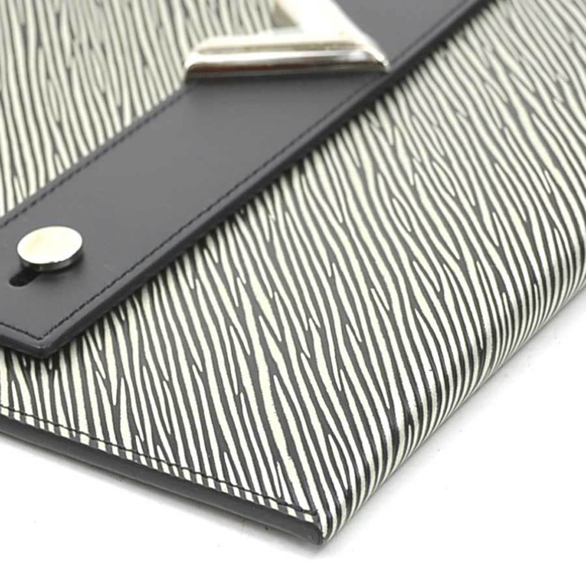 Louis Vuitton Black Silver Epi Leather Clutch Bag Pochette (Pre-Owned)