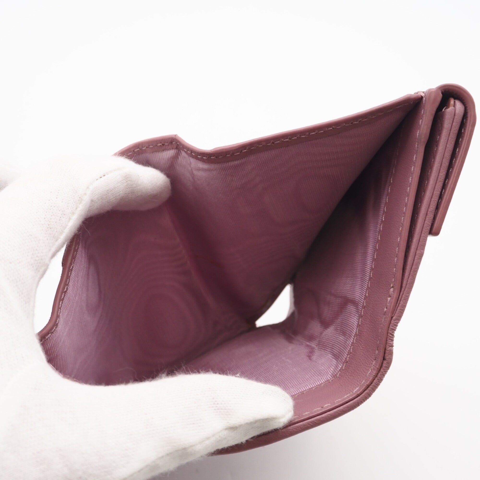 Christian Dior Lady Dior Pink Leather Wallet (Tri-Fold) (Pre-Owned)