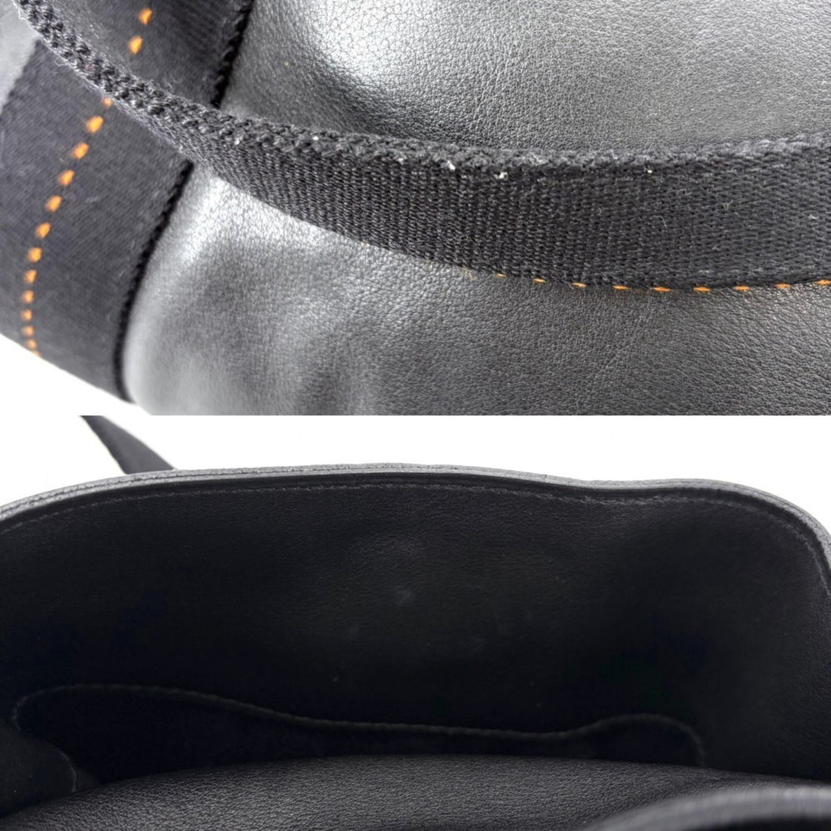 Hermes Black Veau Derma Handbag Shoulder Bag (Pre-Owned)