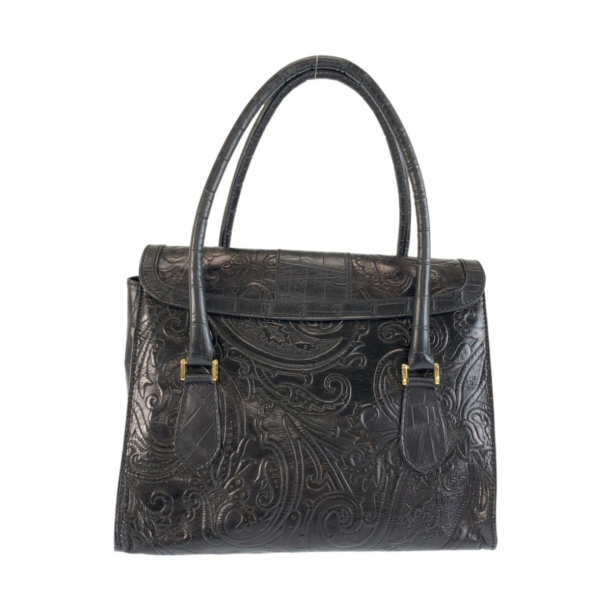 Etro Black Leather Handbag (Pre-Owned)