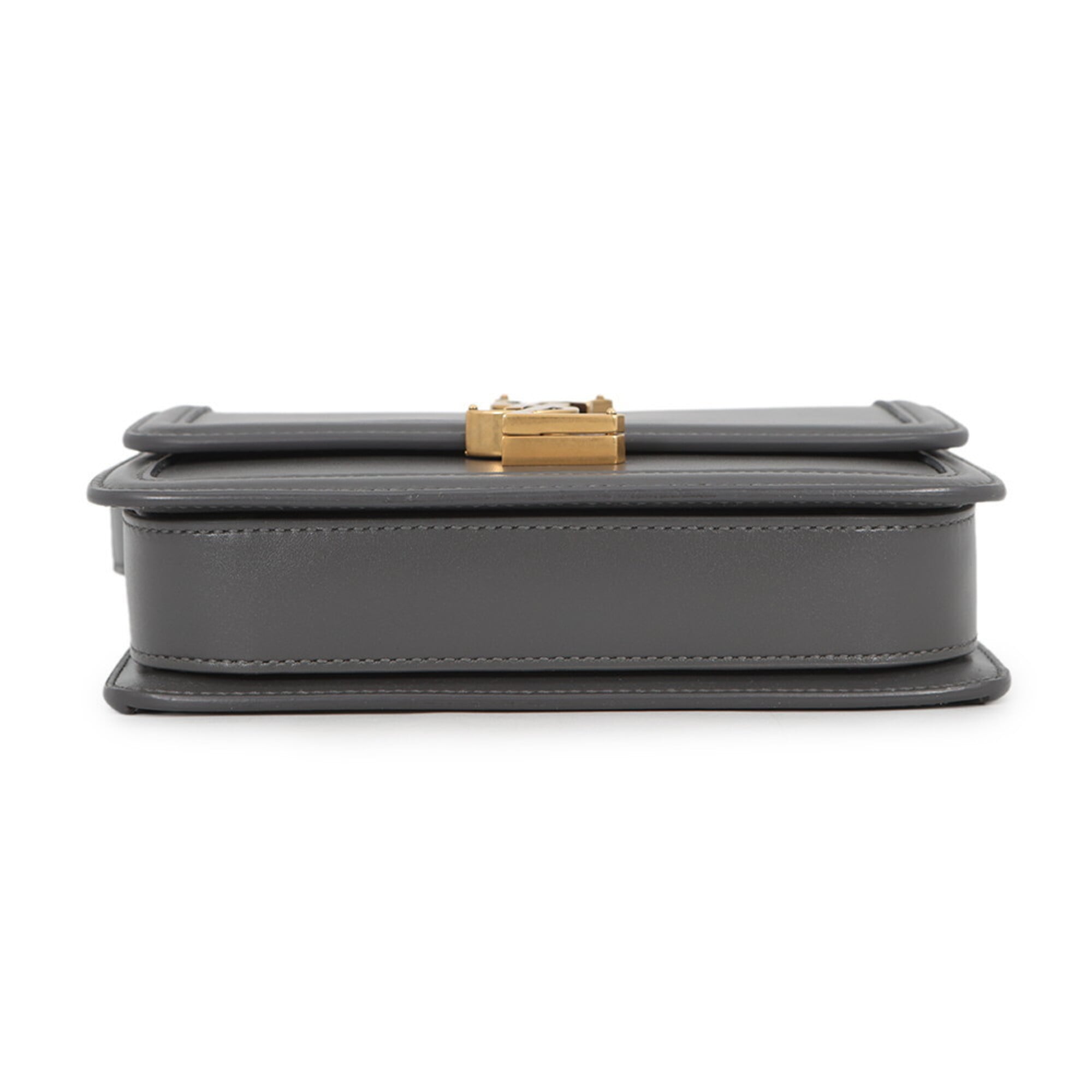 Yves Saint Laurent Gray Leather Handbag Shoulder Bag (Pre-Owned)