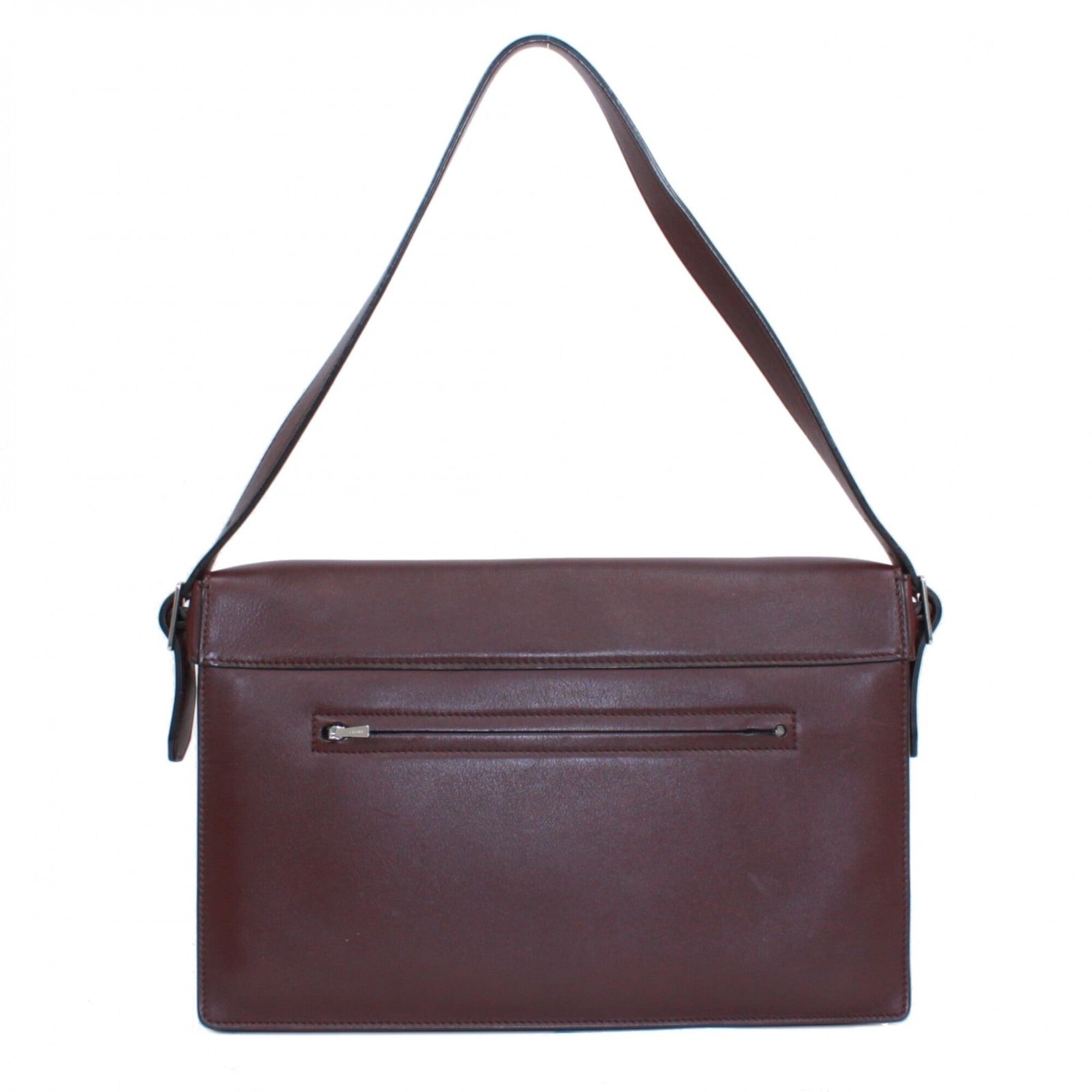 Celine Bordeaux Leather Suede Clutch Bag Shoulder Bag (Pre-Owned)
