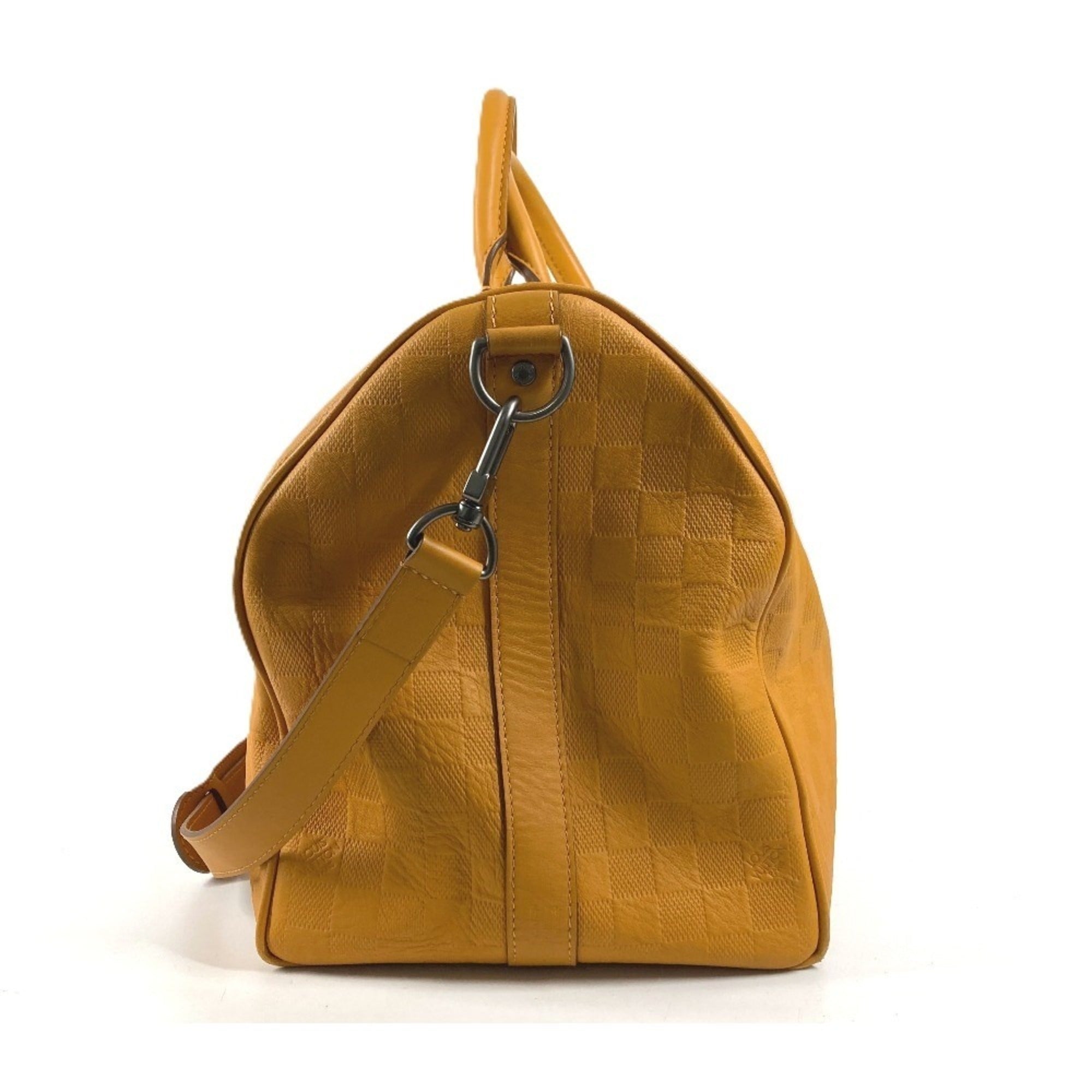 Louis Vuitton Yellow Damier Infini Boston Bag Handbag Shoulder Bag (Pre-Owned)