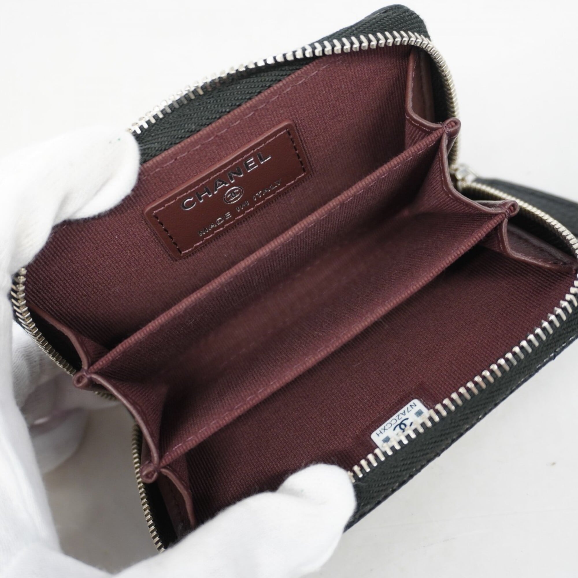 Chanel Black Grained Calfskin Coin Purse/Coin Case (Pre-Owned)