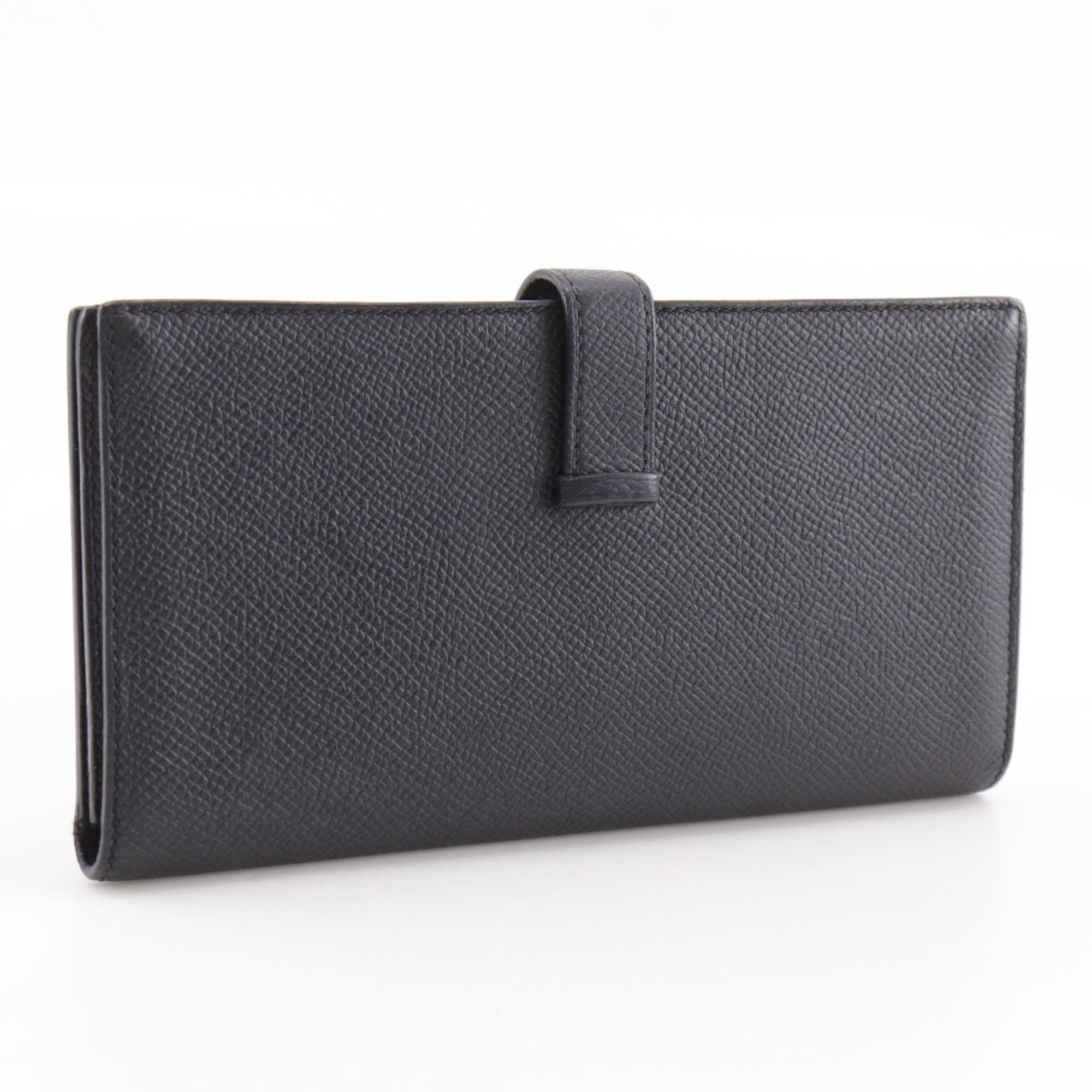 Hermes Black Epsom Leather Long Wallet (Bi-Fold) (Pre-Owned)