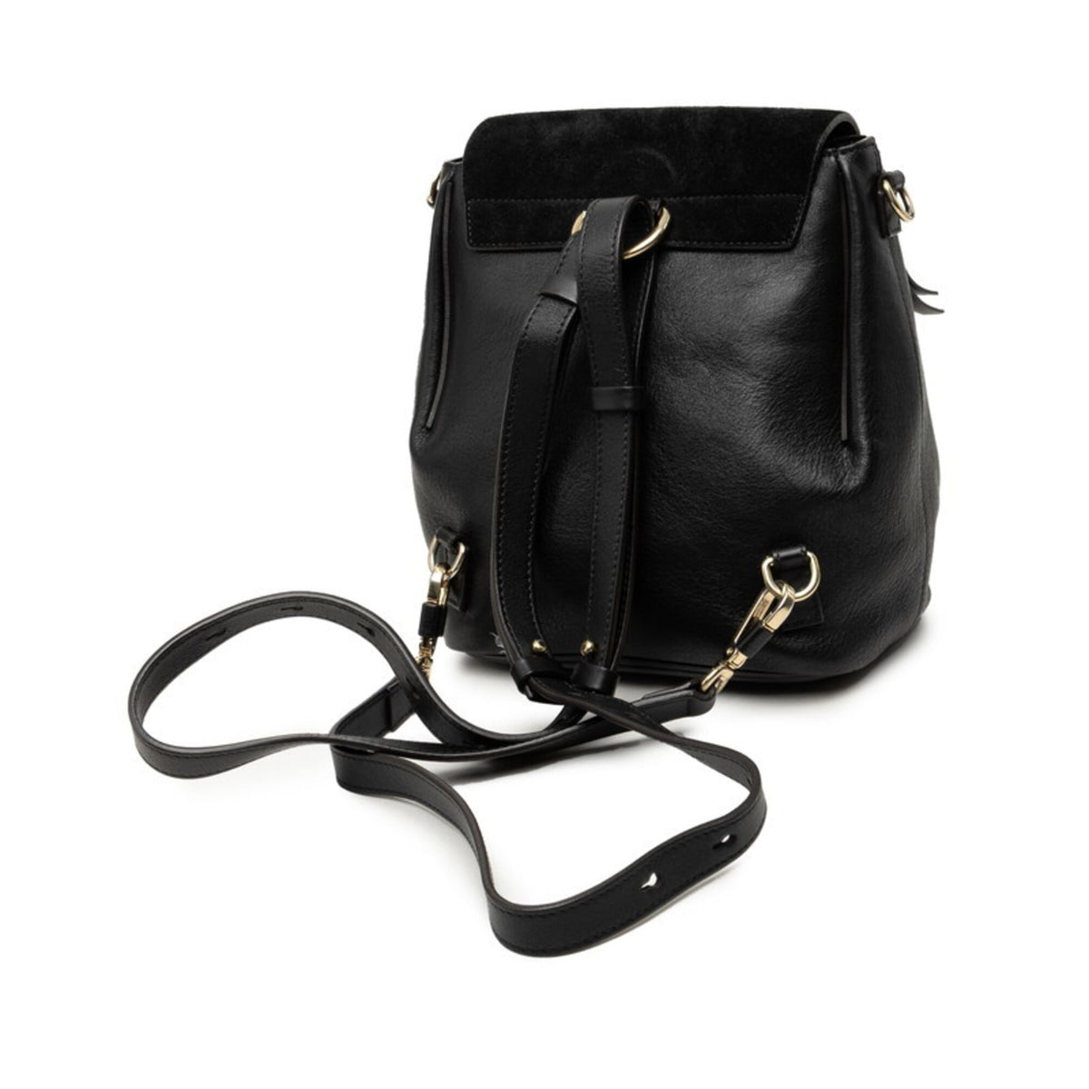 Chloé Black Leather Suede Shoulder Bag (Pre-Owned)