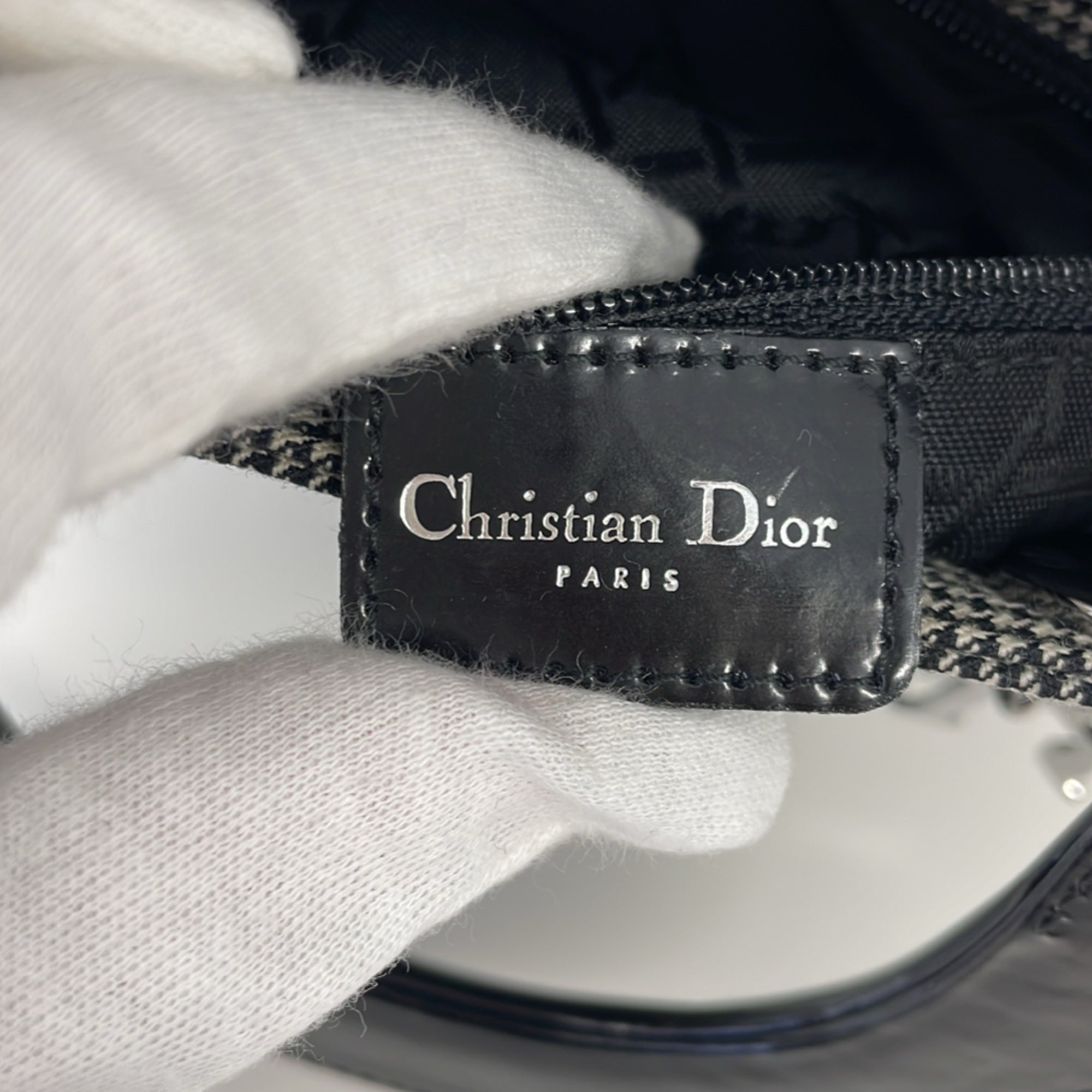 Christian Dior Black Gray Shoulder Bag (Pre-Owned)
