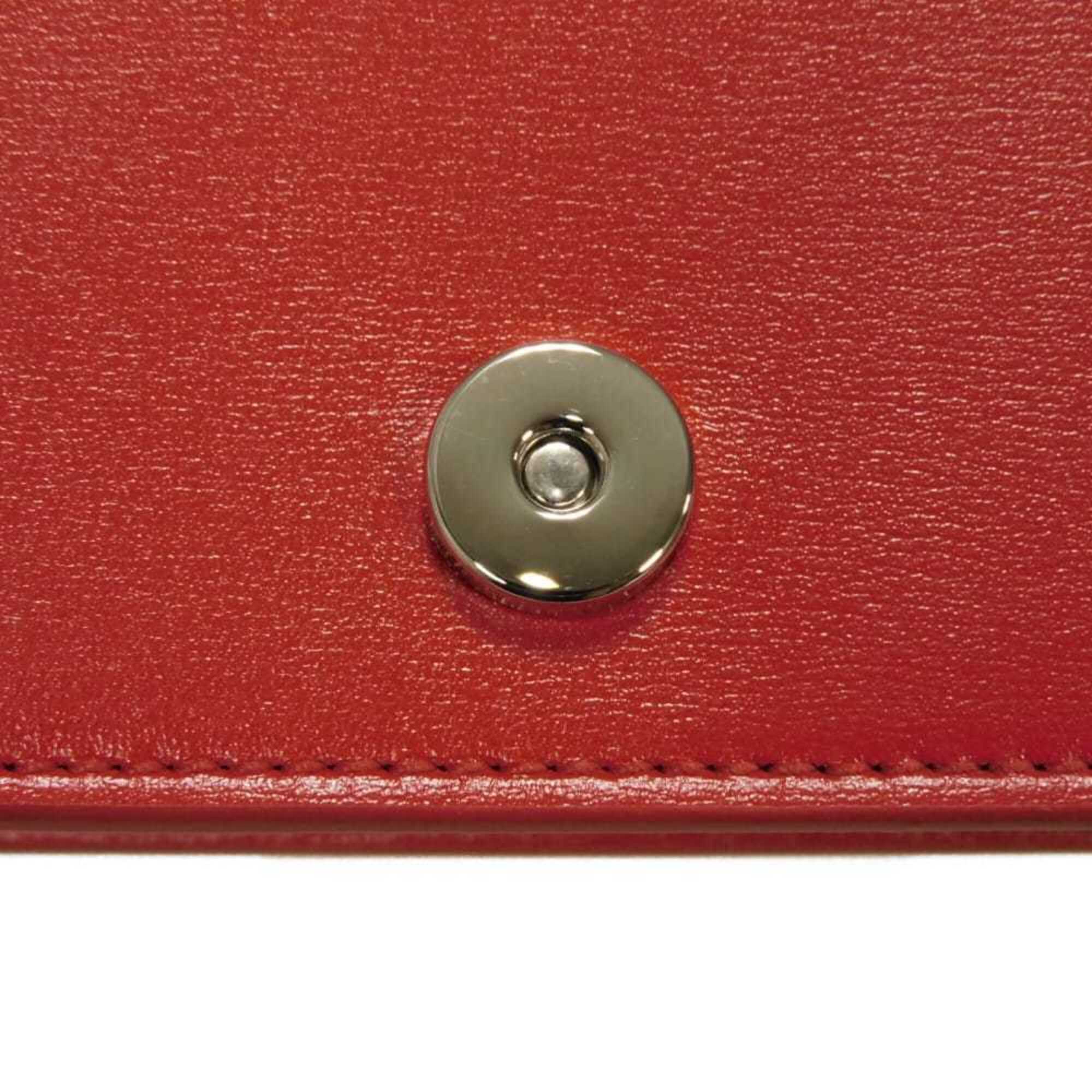 Salvatore Ferragamo Red Color Leather Shoulder Bag (Pre-Owned)