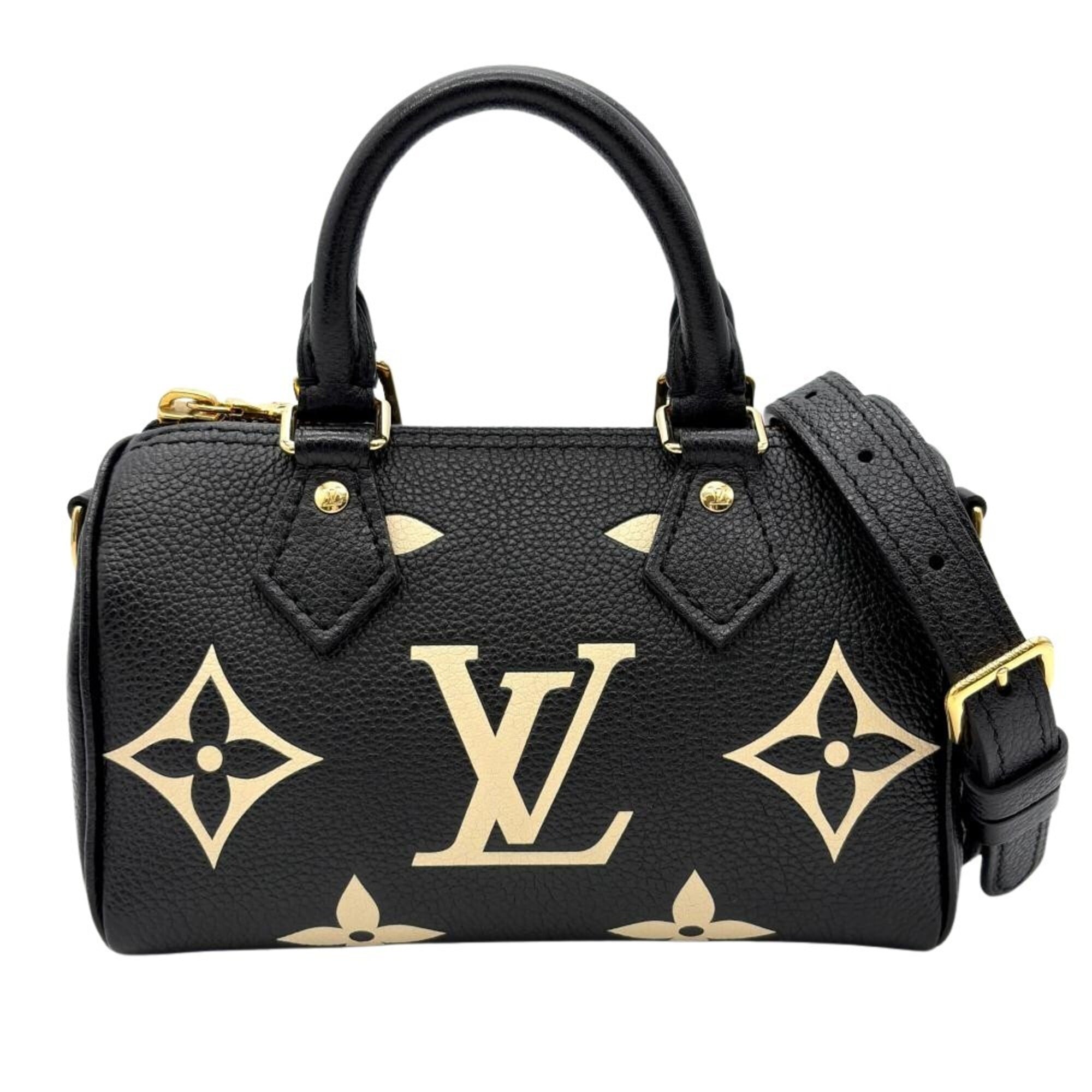 Louis Vuitton Beige Bicolor Black Monogram Monogram Empreinte Handbag (Pre-Owned)