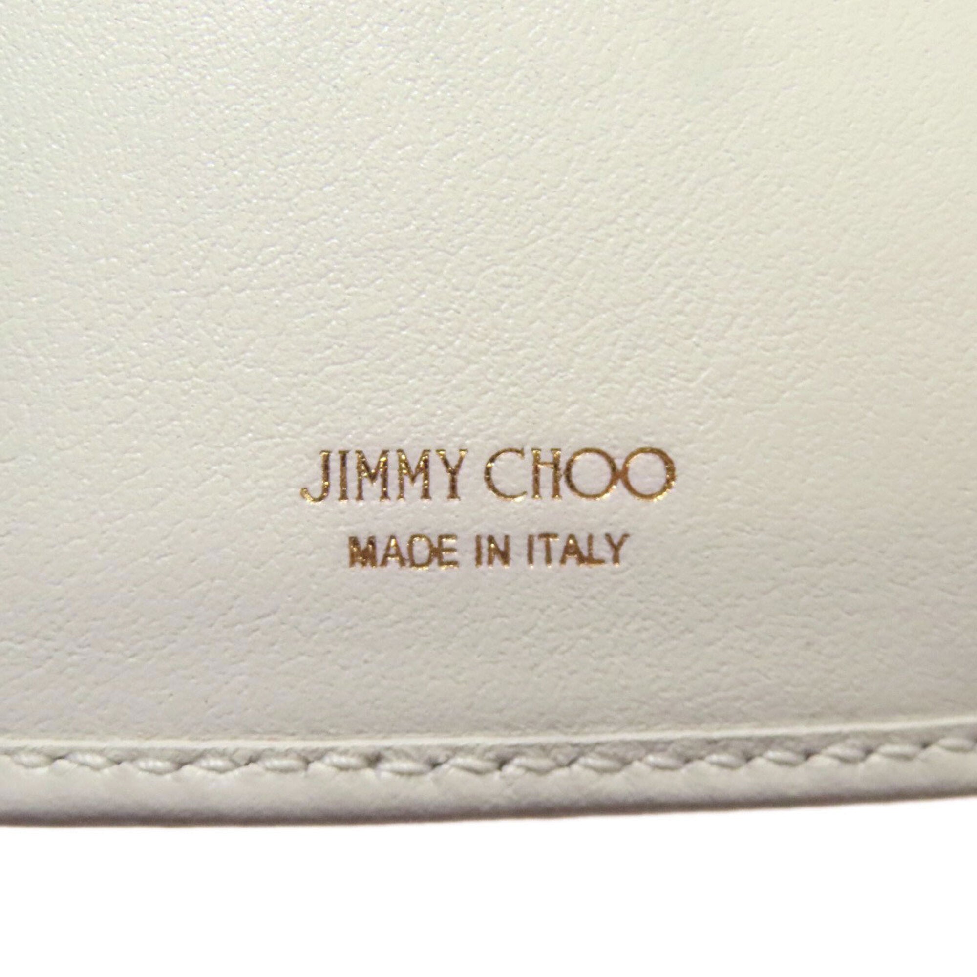 Jimmy Choo White Leather Wallet (Tri-Fold) (Pre-Owned)
