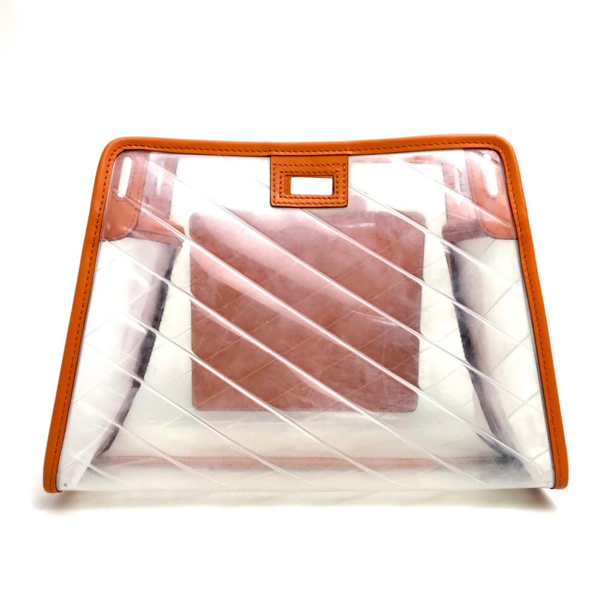 Fendi Peekaboo Clear Orange Vinyl Leather Handbag (Pre-Owned)