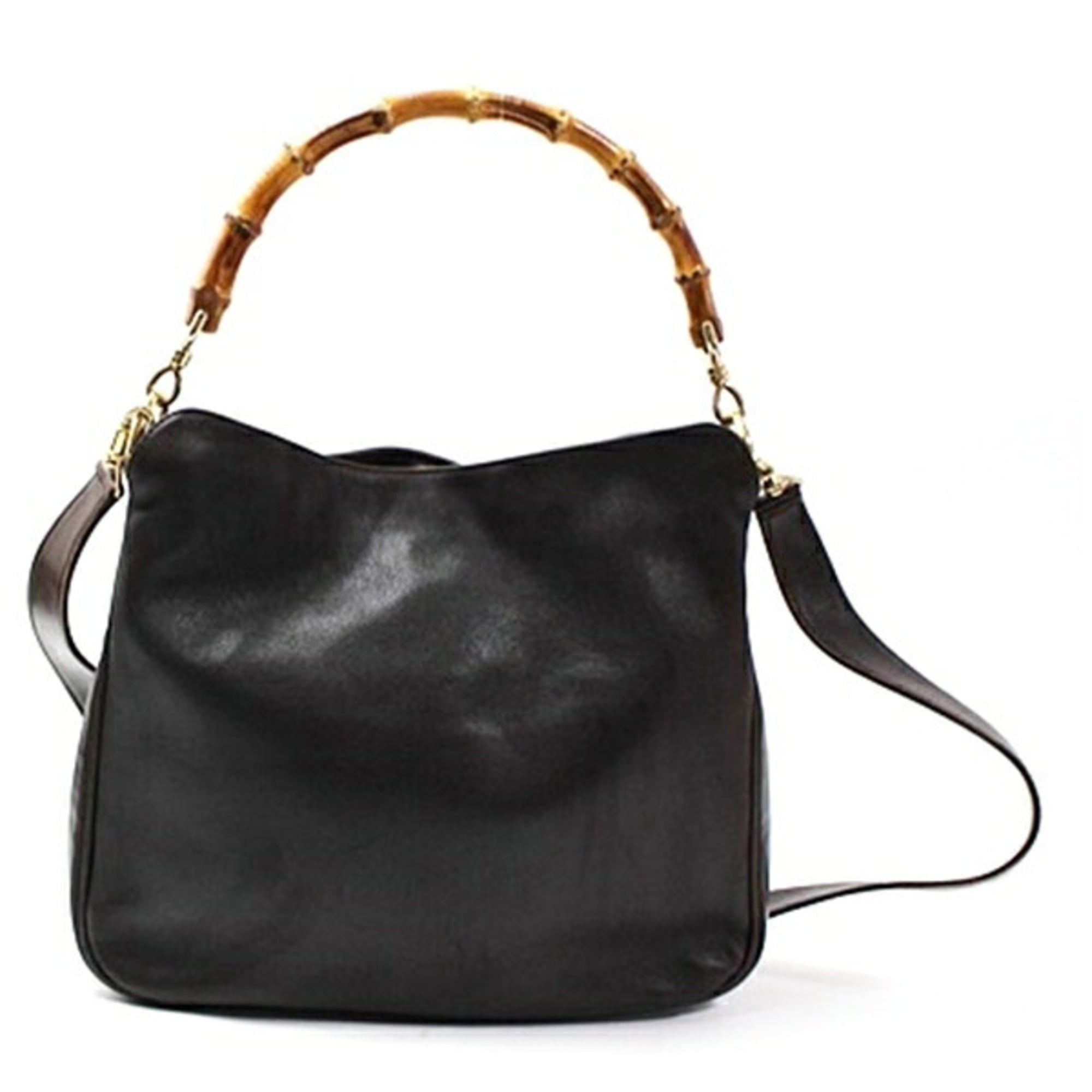 Gucci Brown Gray Leather Shoulder Bag (Pre-Owned)