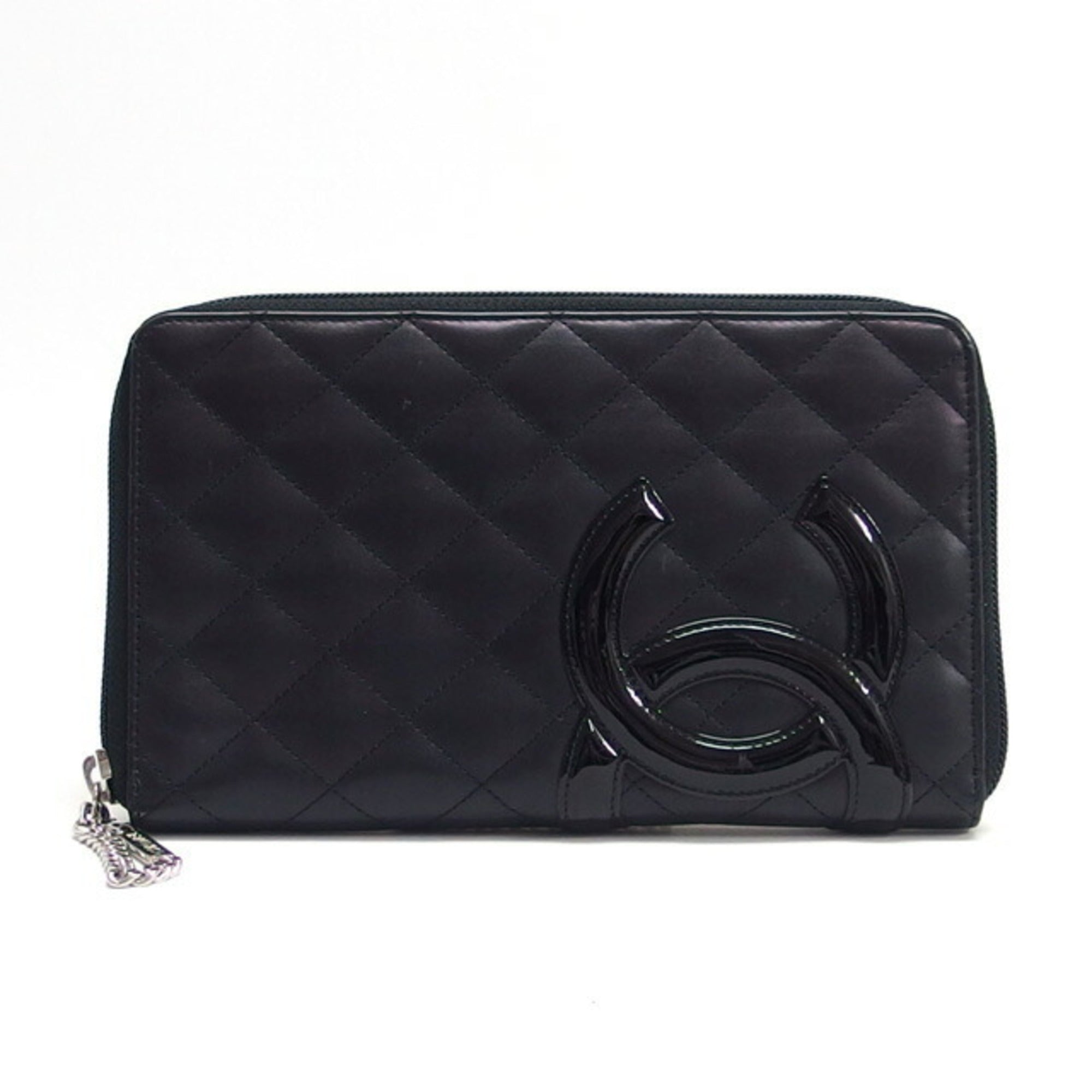 Chanel Black Pink Leather Long Wallet (Bi-Fold) (Pre-Owned)